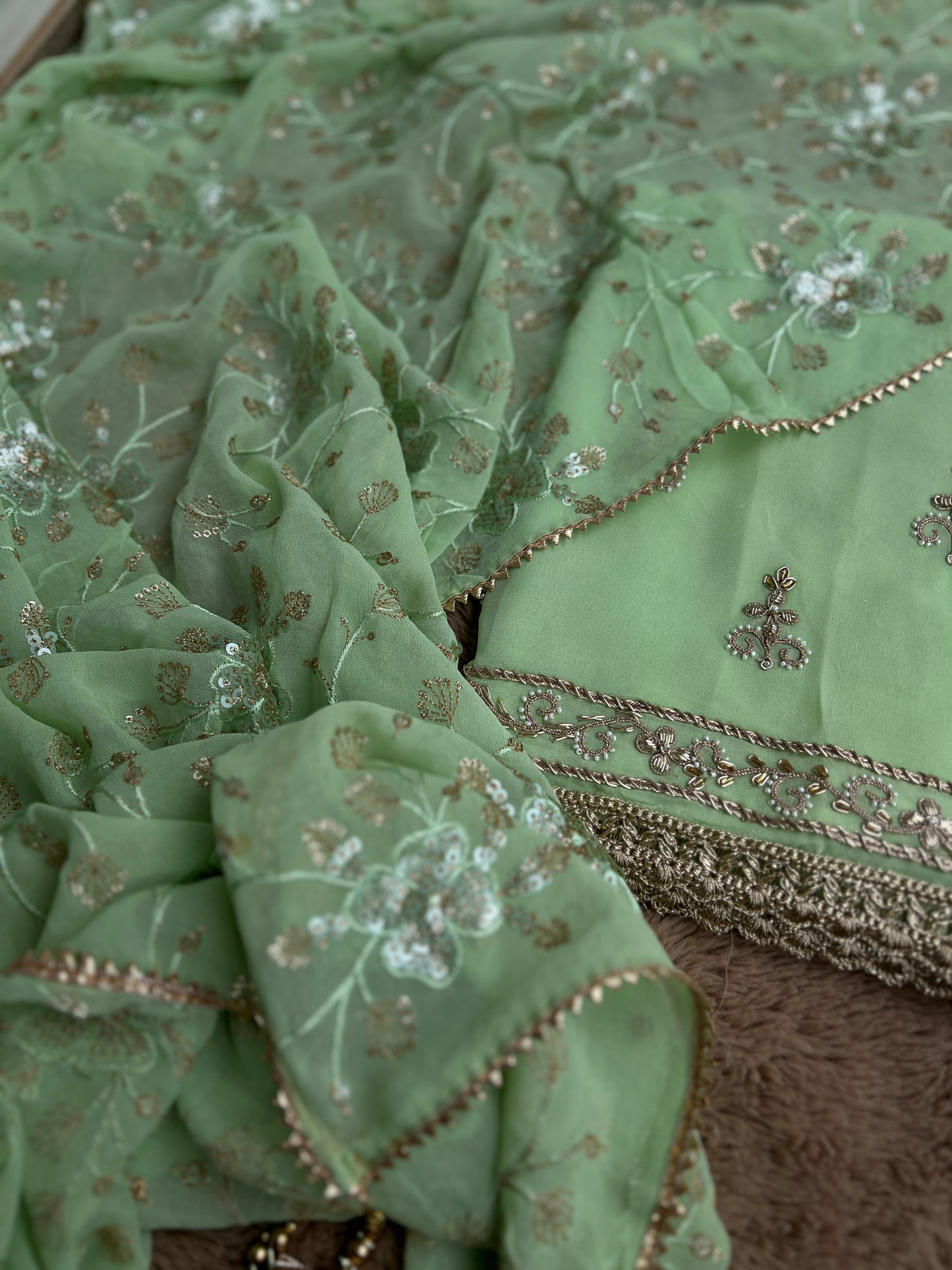 Exquisite Georgette Ensemble with Handcrafted Elegance