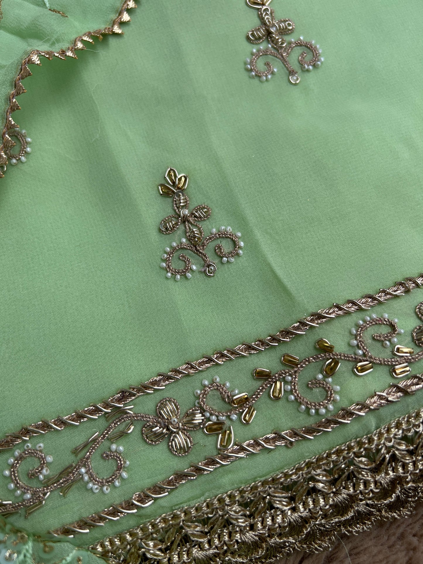 Exquisite Georgette Ensemble with Handcrafted Elegance
