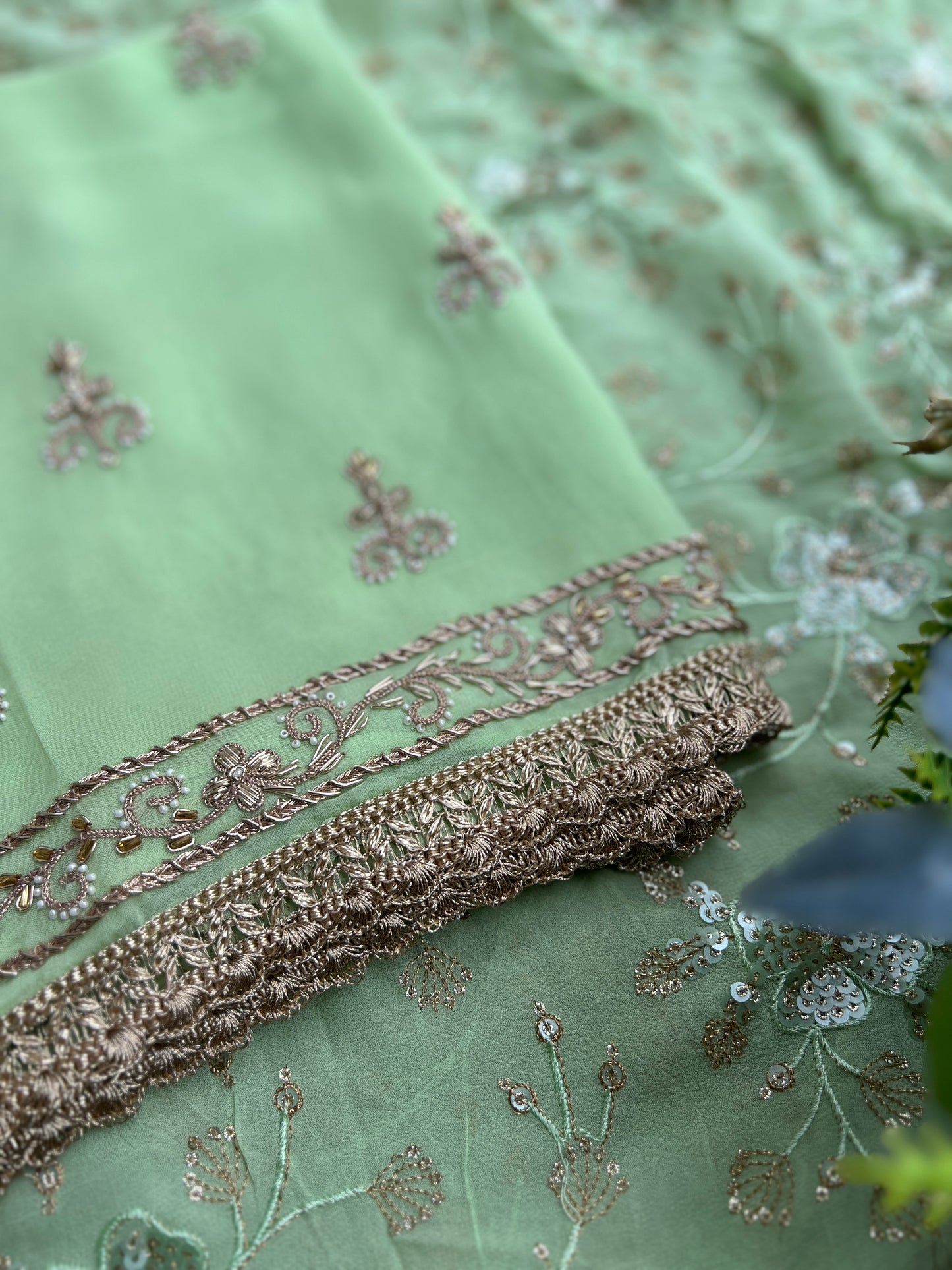 Exquisite Georgette Ensemble with Handcrafted Elegance