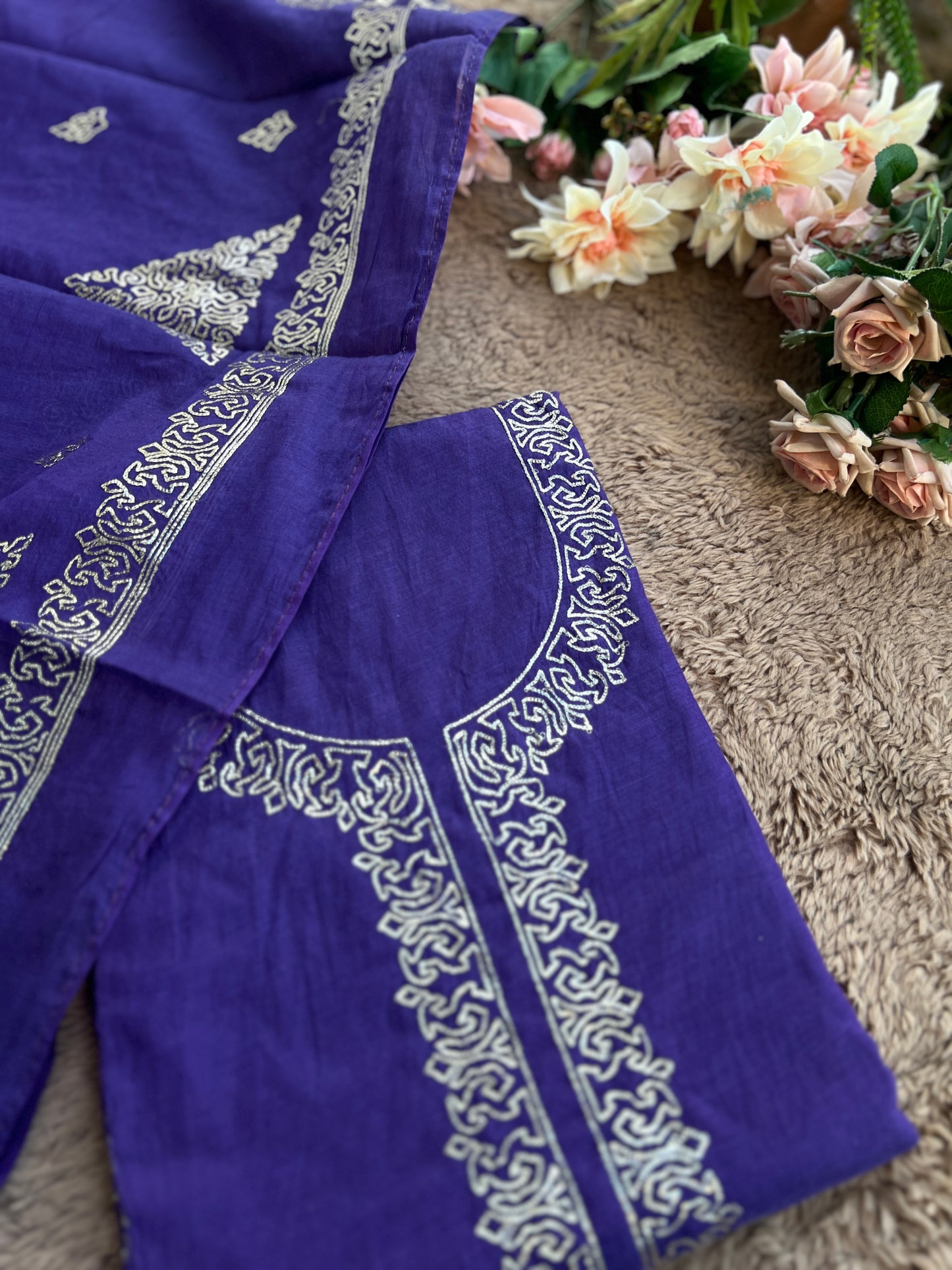 Vibrant Mal Chanderi Suits with Elegant Pitta Work Detailing
