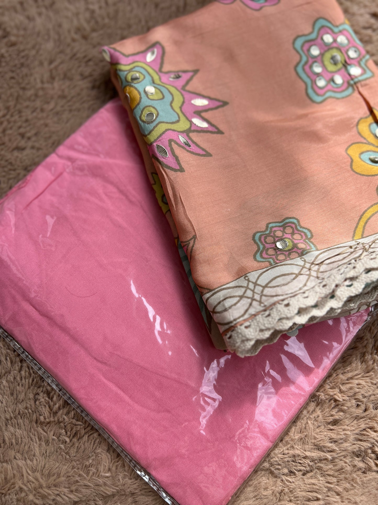 Floral Maslim Semi-Stitched Suit with Elegant Dupatta