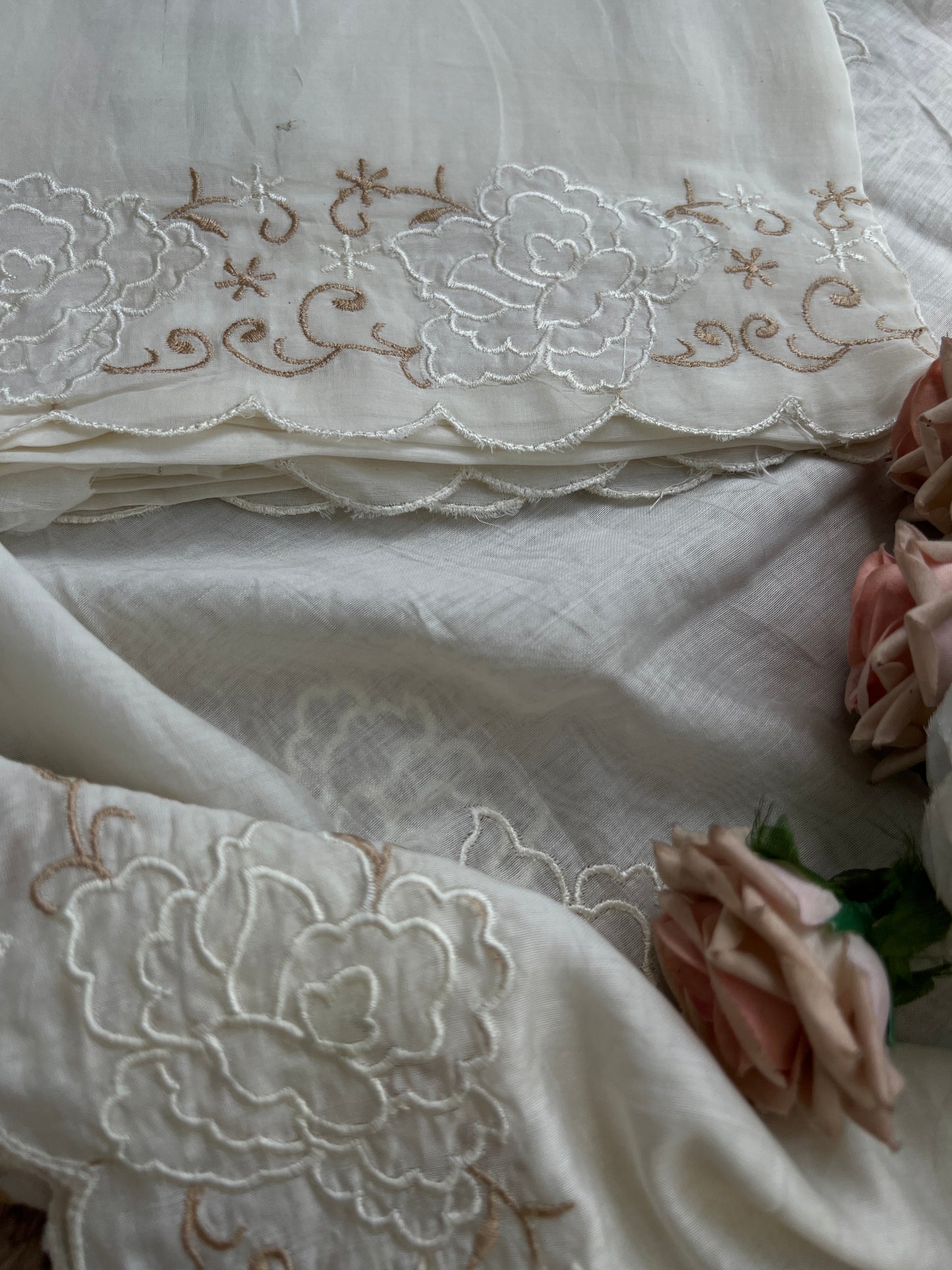 Exquisite Mal Cotton Elegance Floral Embroidered Suit
