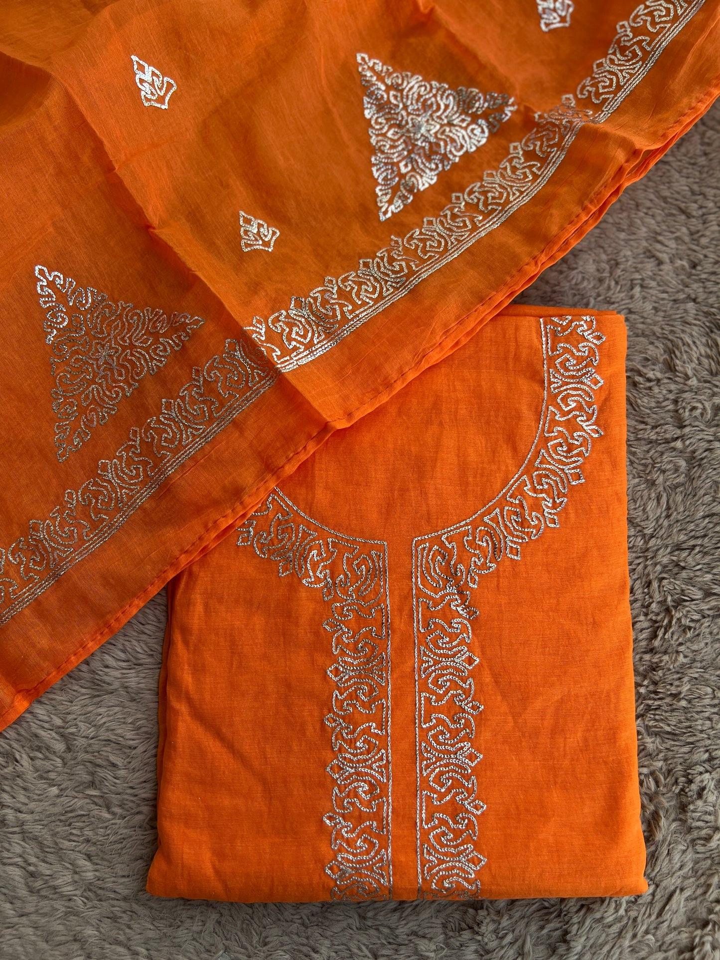 Vibrant Mal Chanderi Suits with Elegant Pitta Work Detailing