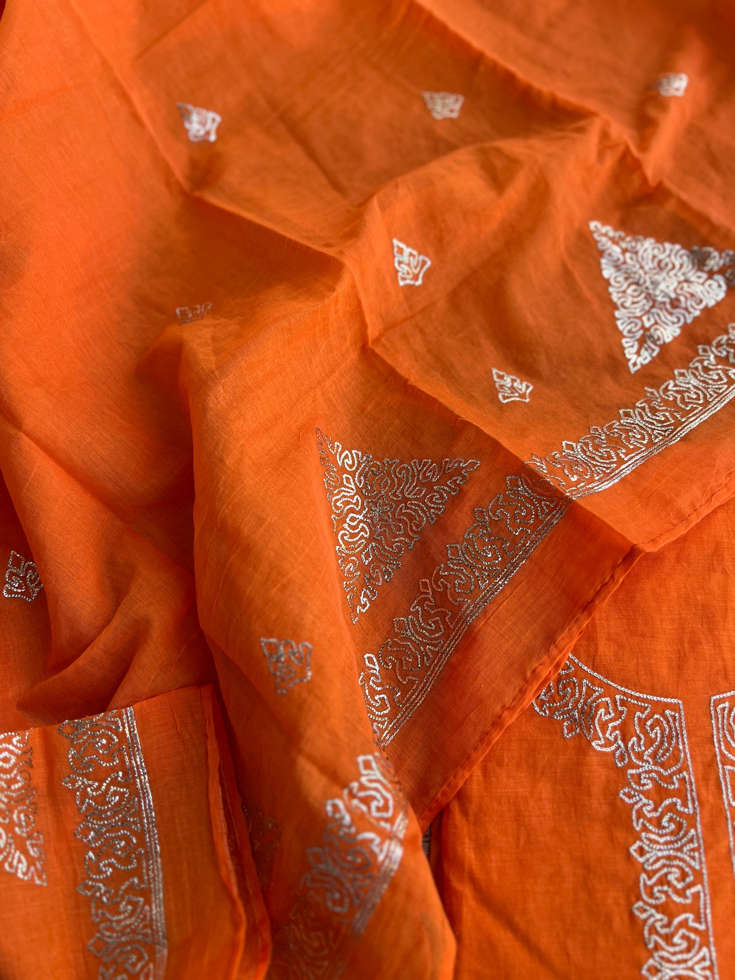 Vibrant Mal Chanderi Suits with Elegant Pitta Work Detailing