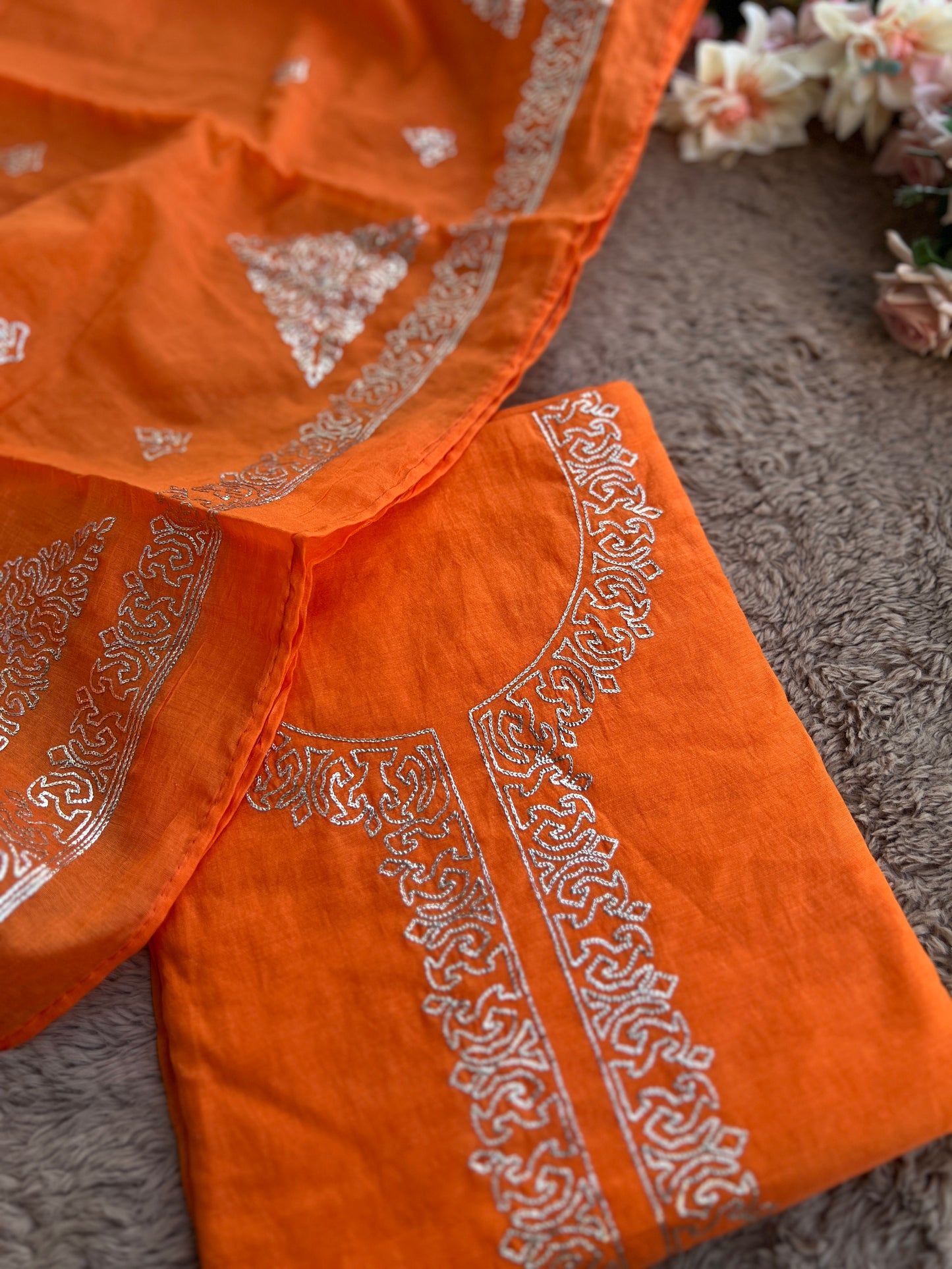 Vibrant Mal Chanderi Suits with Elegant Pitta Work Detailing