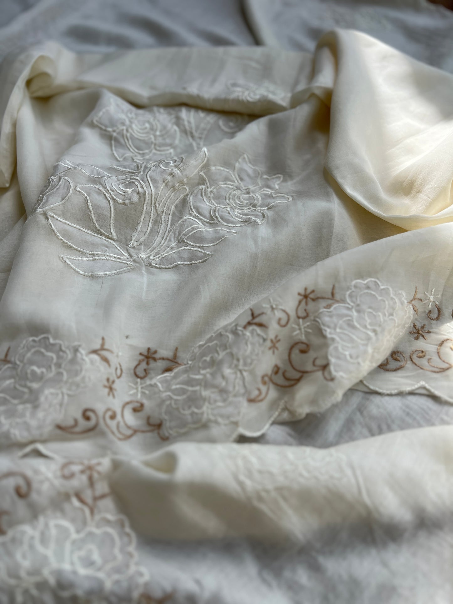 Exquisite Mal Cotton Elegance Floral Embroidered Suit