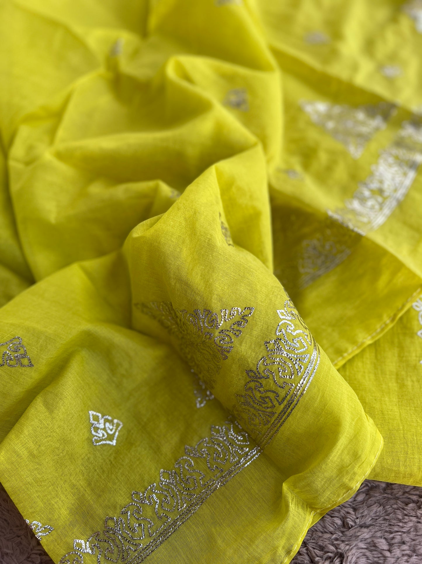 Vibrant Mal Chanderi Suits with Elegant Pitta Work Detailing