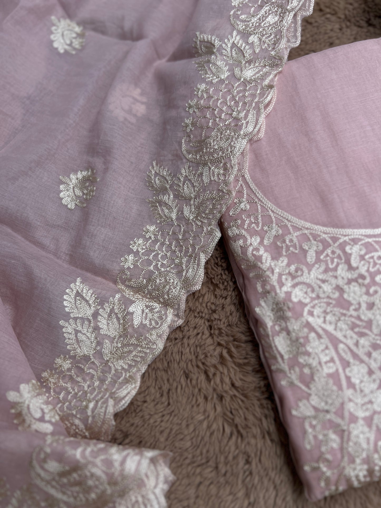 Pastel Mal Chanderi Embroidered Suit Collection