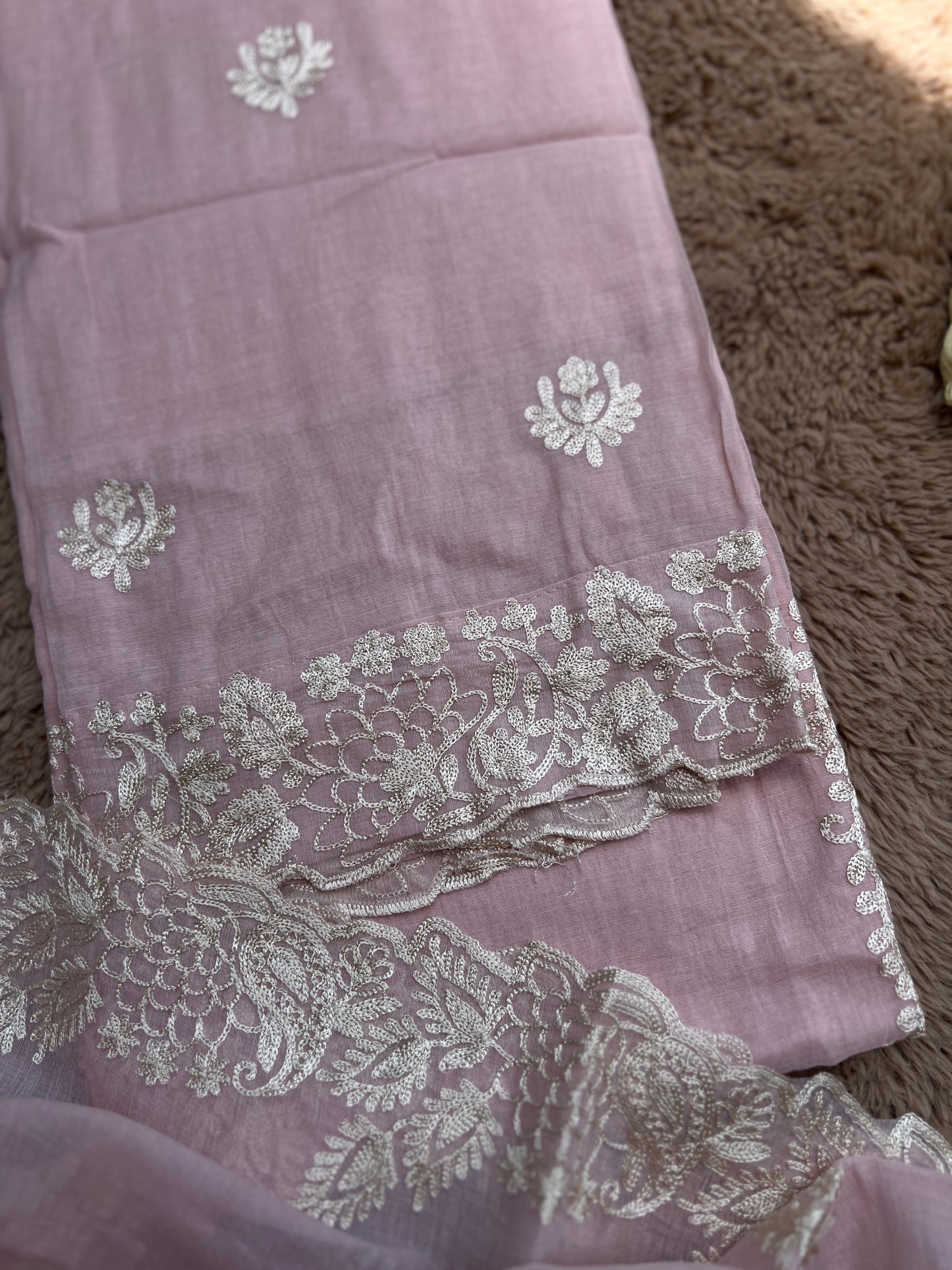 Pastel Mal Chanderi Embroidered Suit Collection
