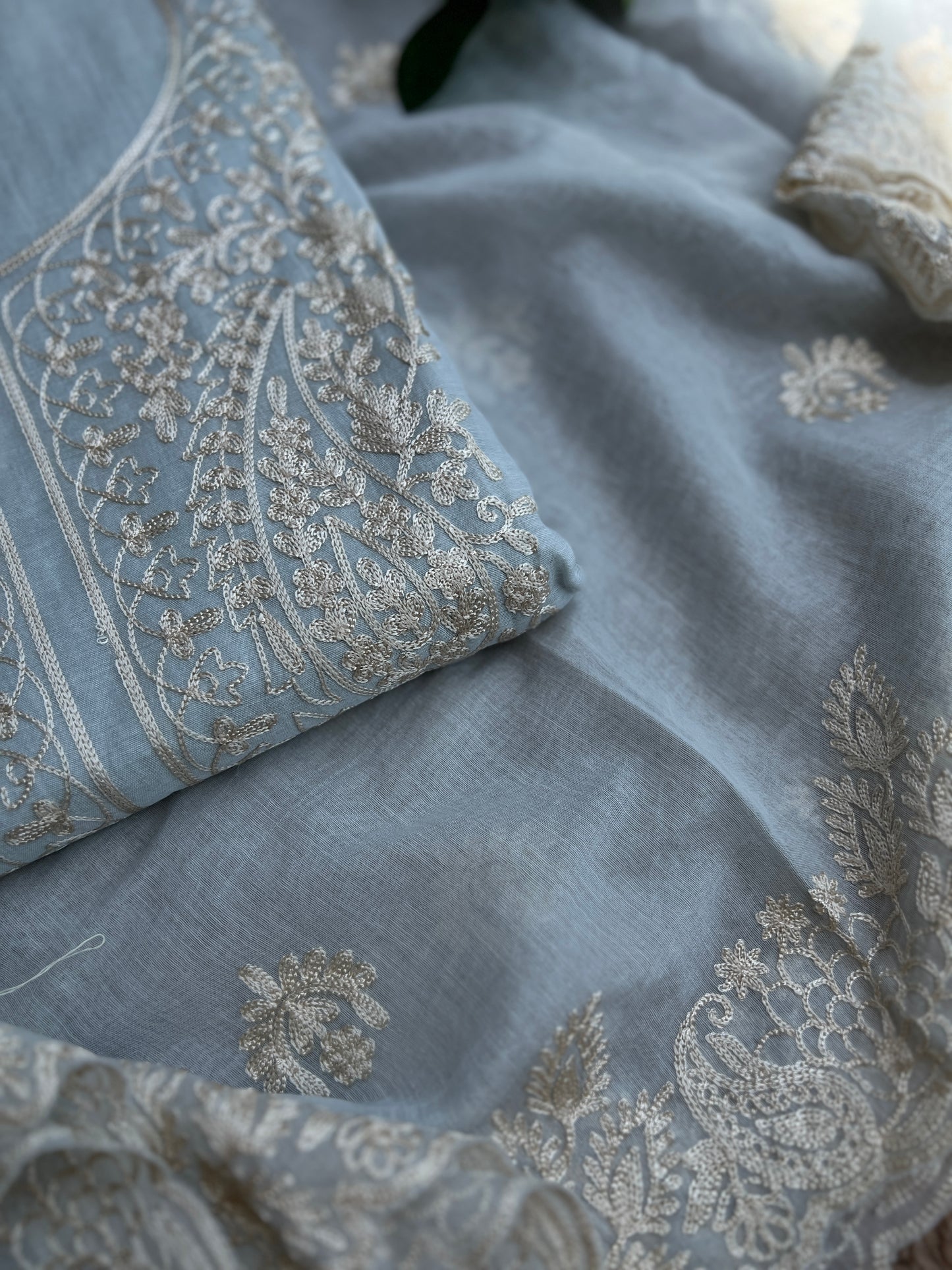 Pastel Mal Chanderi Embroidered Suit Collection