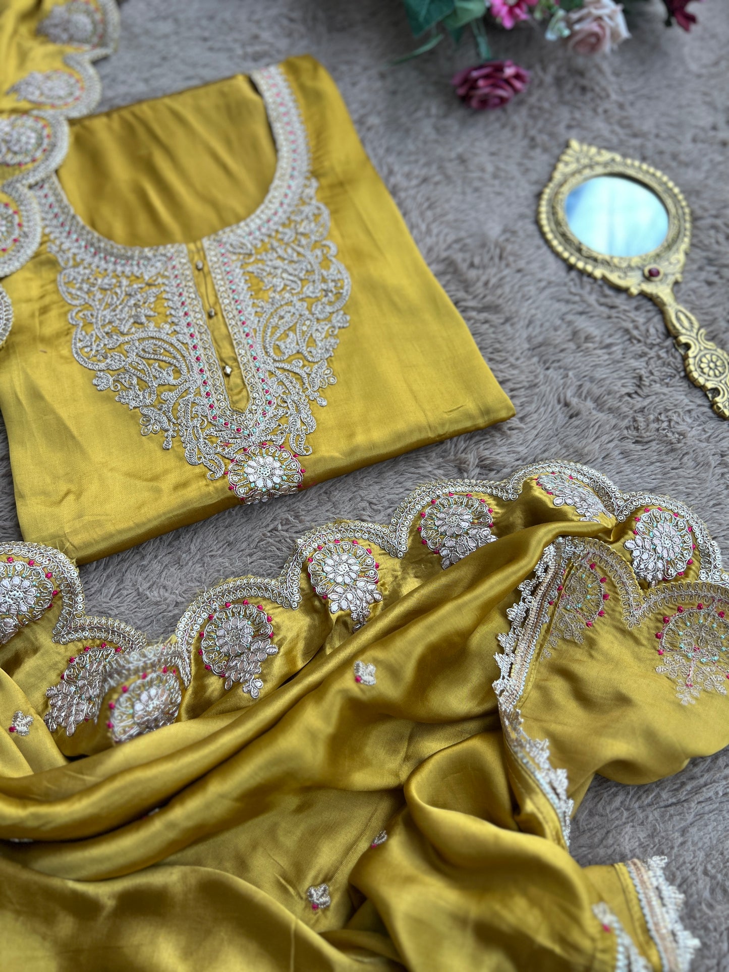 Finest Crepe Elegance with Intricate Embroidery β¨