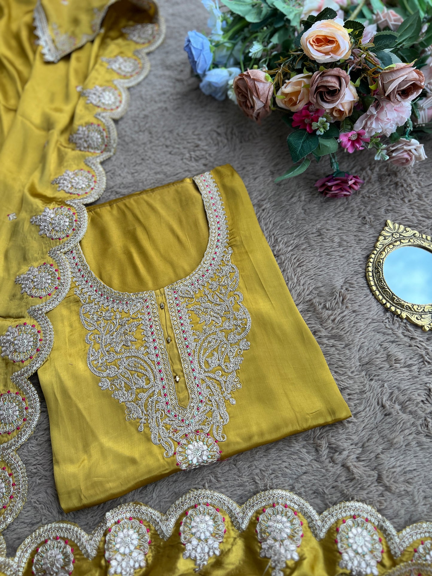 Finest Crepe Elegance with Intricate Embroidery β¨