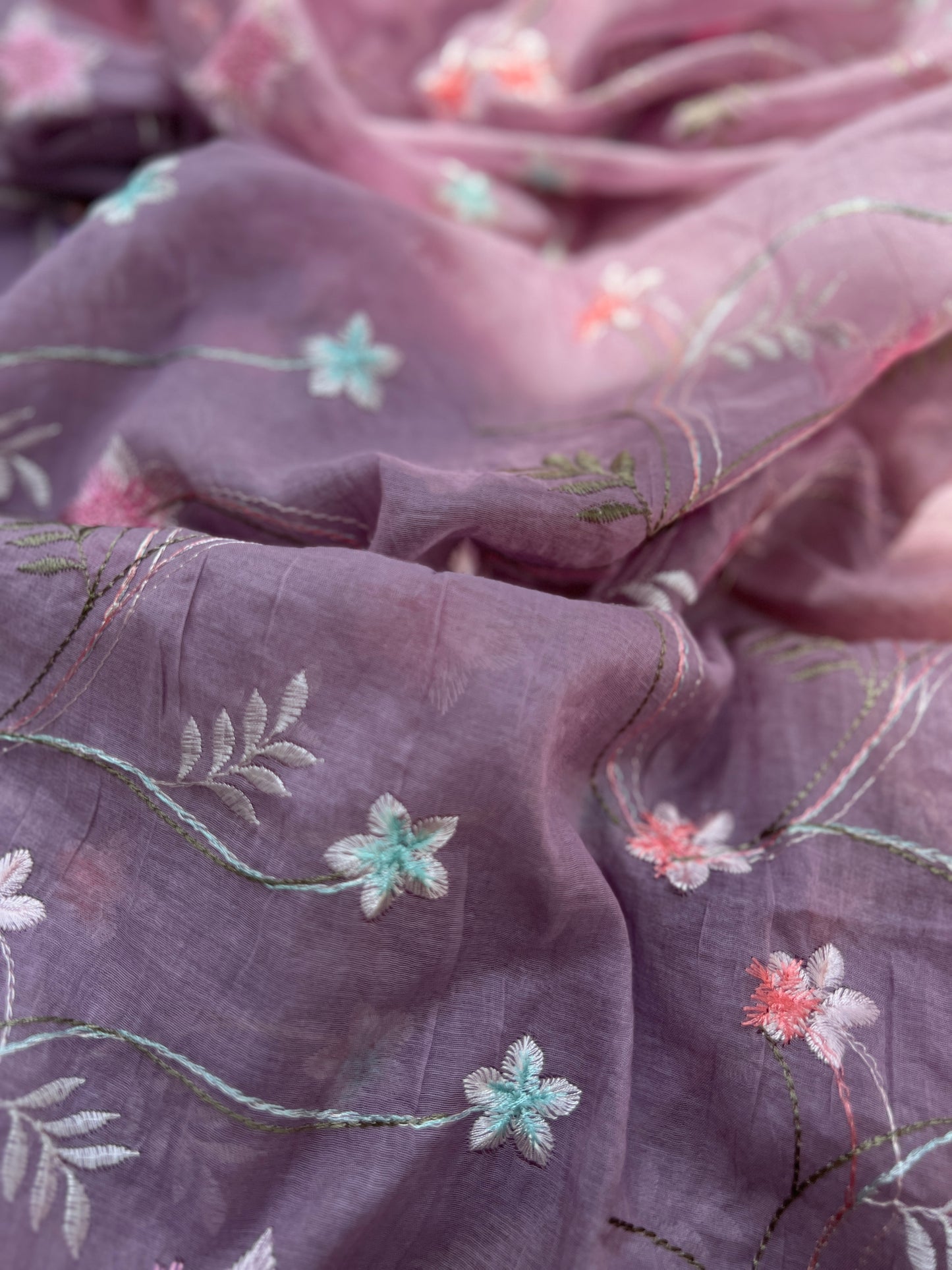 Exquisite Parsi Work Soft Mal Chanderi Suit