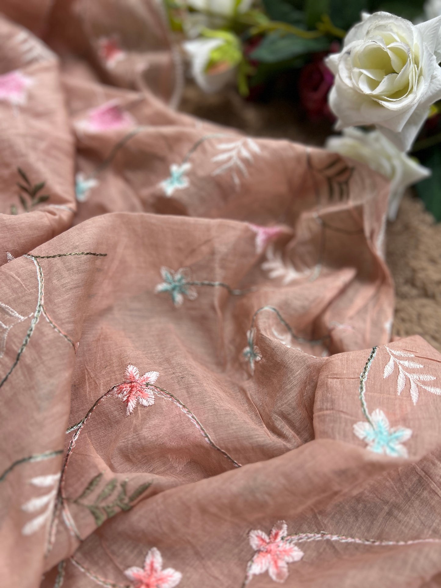Exquisite Parsi Work Soft Mal Chanderi Suit