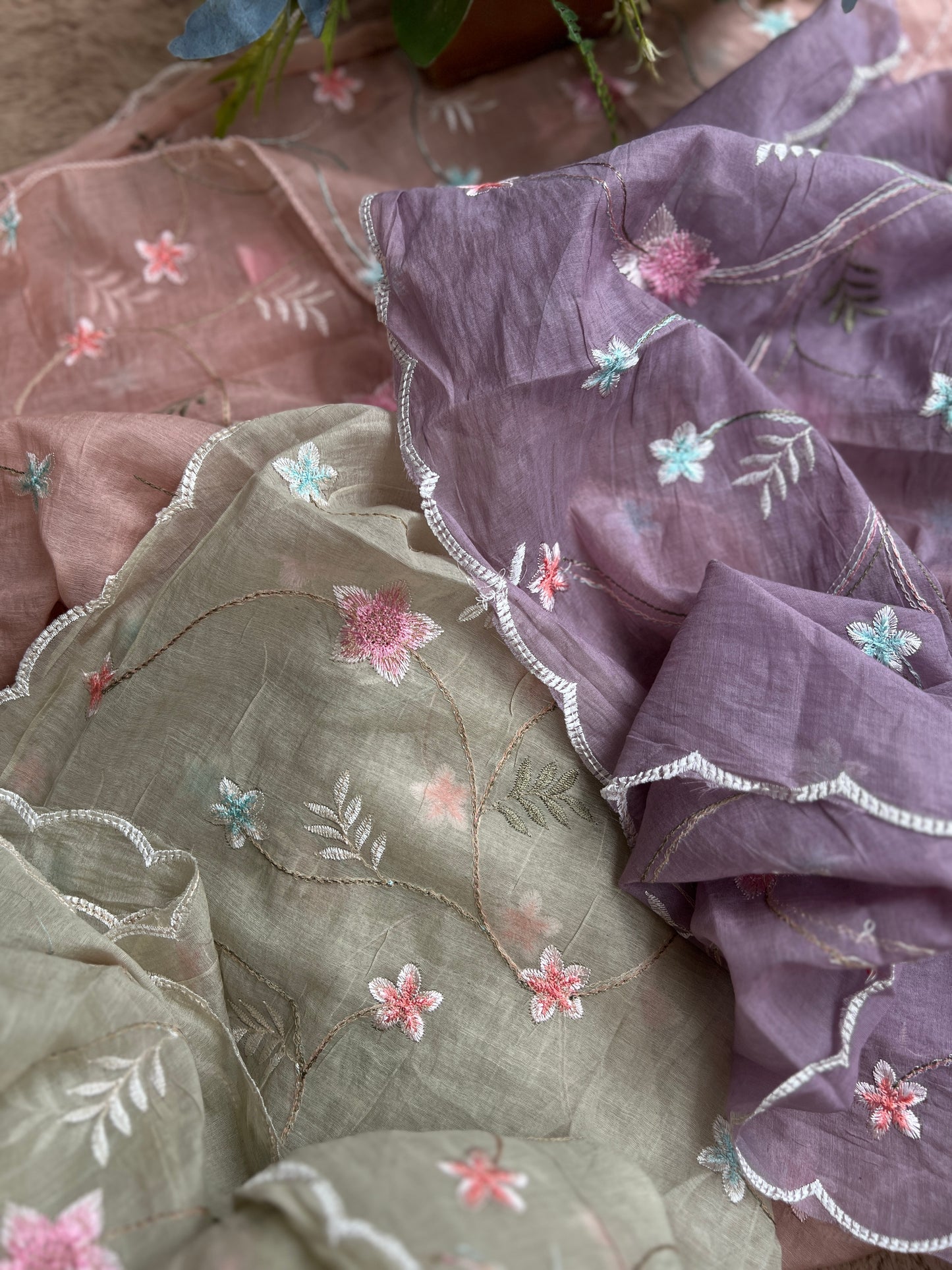 Exquisite Parsi Work Soft Mal Chanderi Suit