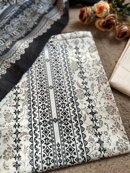 Timeless Monochrome Cotton Suit – Soft, Breathable & Summer Ready