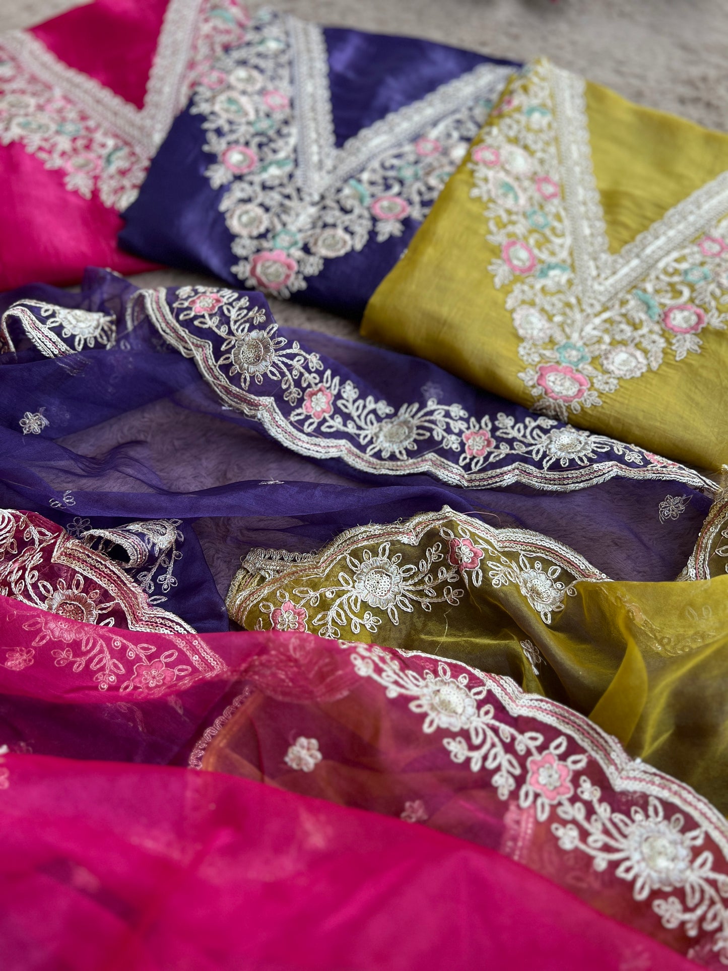 Crushed Butter Silk with Exquisite Embroidery