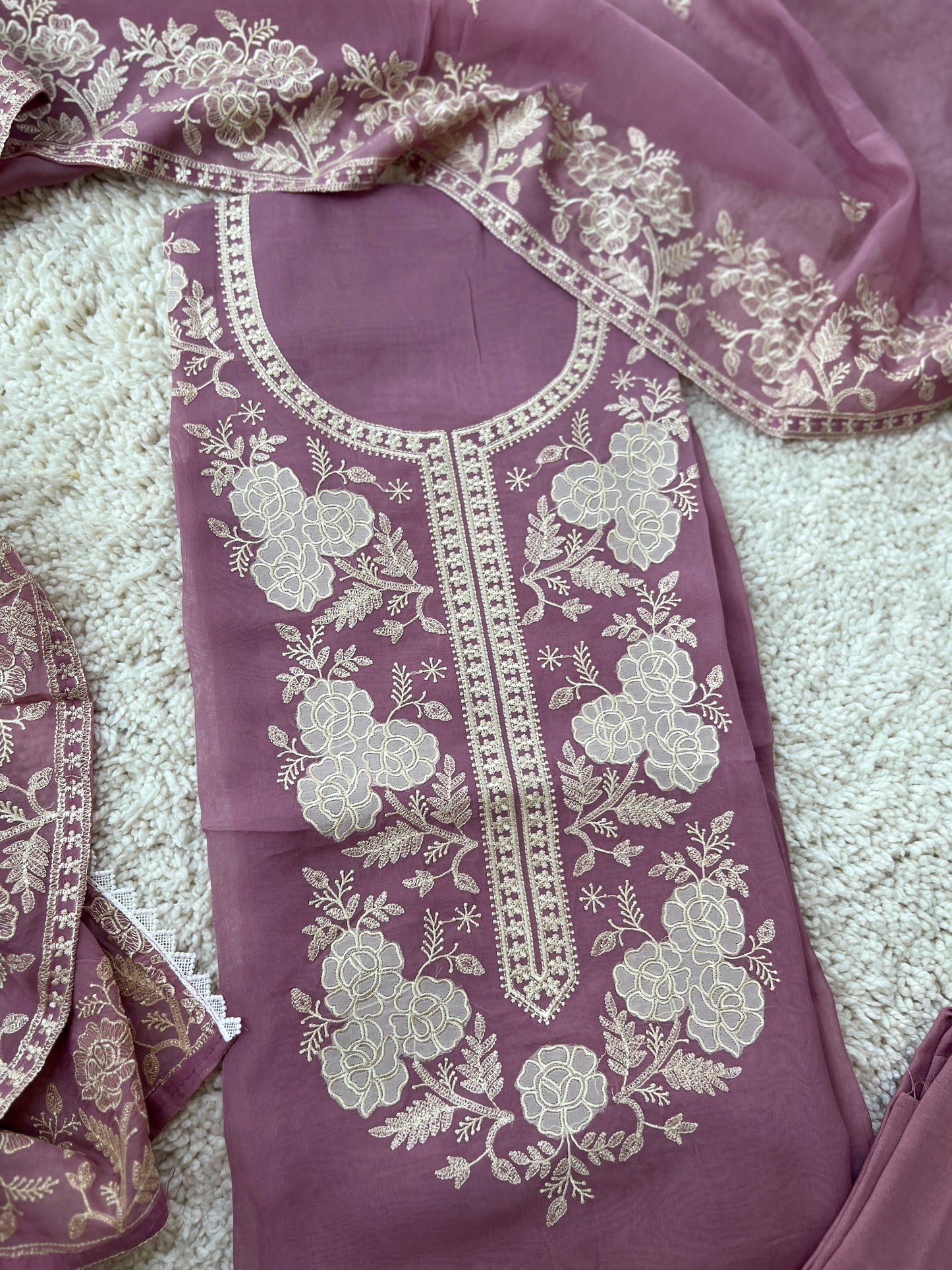 Stunning pastel shades Viscose Organza Salwar Suit