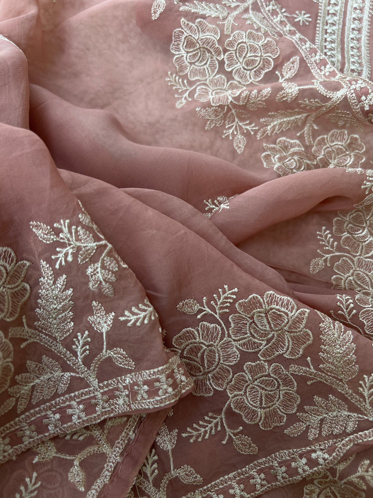 Stunning pastel shades Viscose Organza Salwar Suit