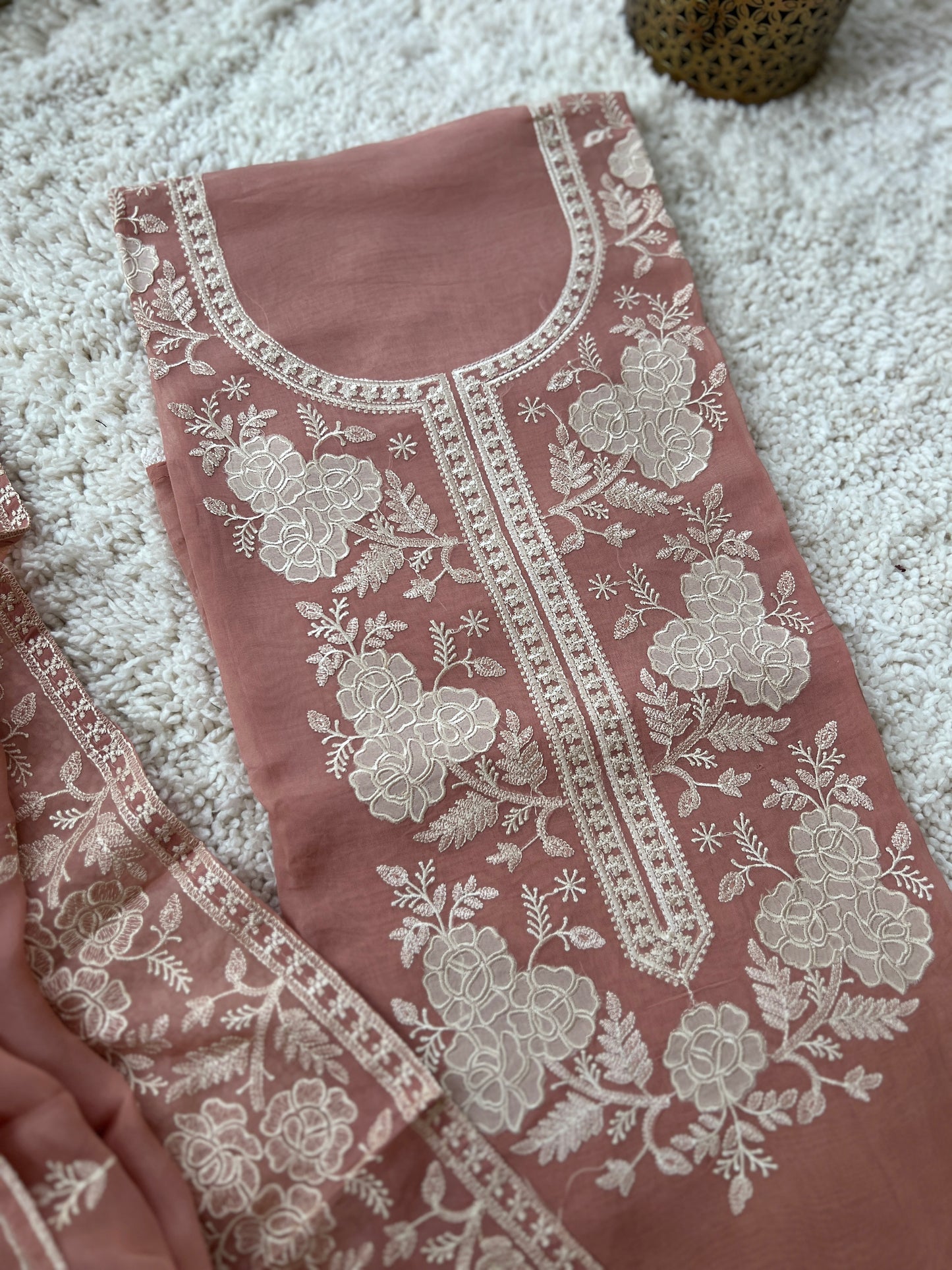 Stunning pastel shades Viscose Organza Salwar Suit