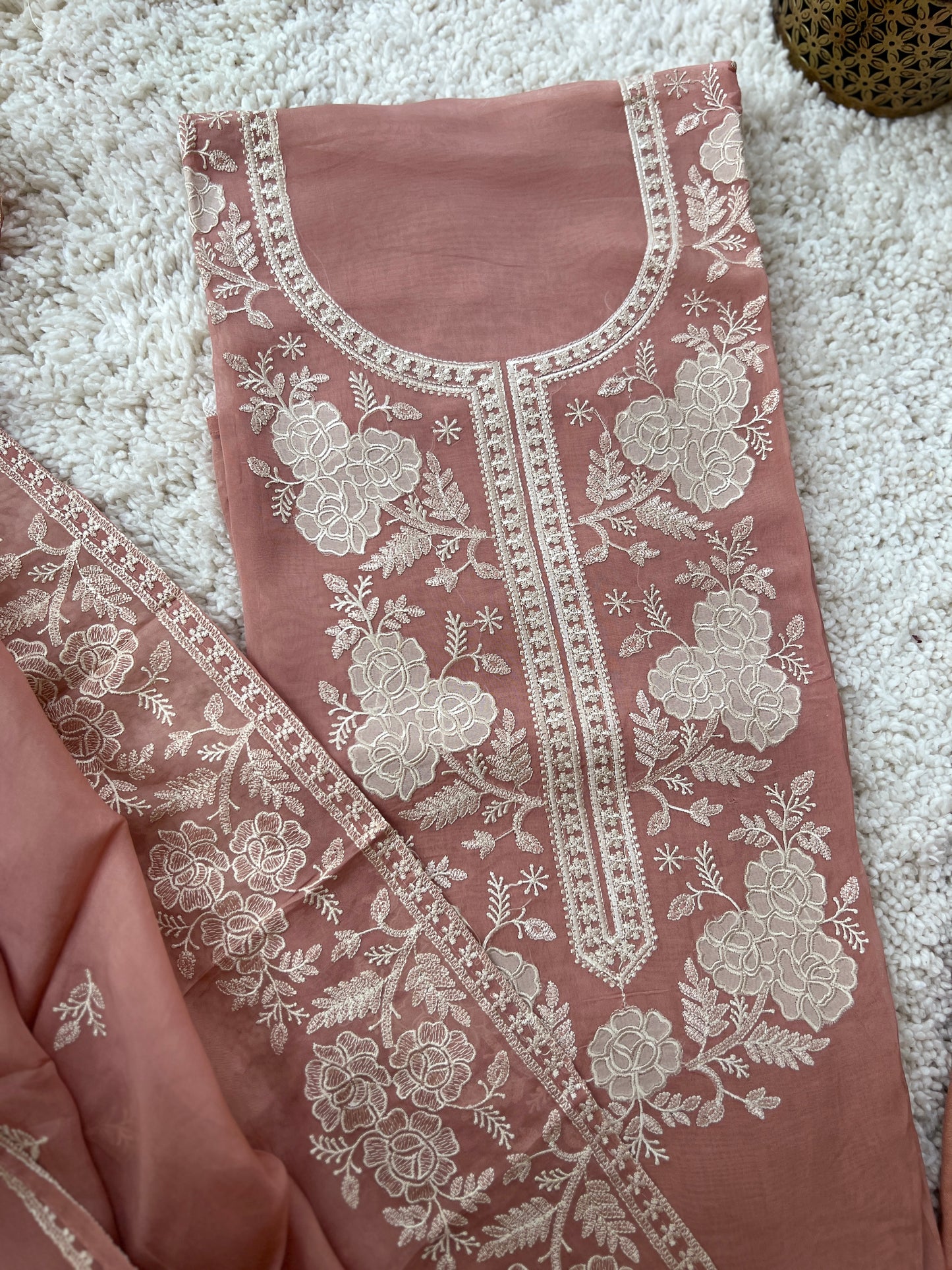 Stunning pastel shades Viscose Organza Salwar Suit