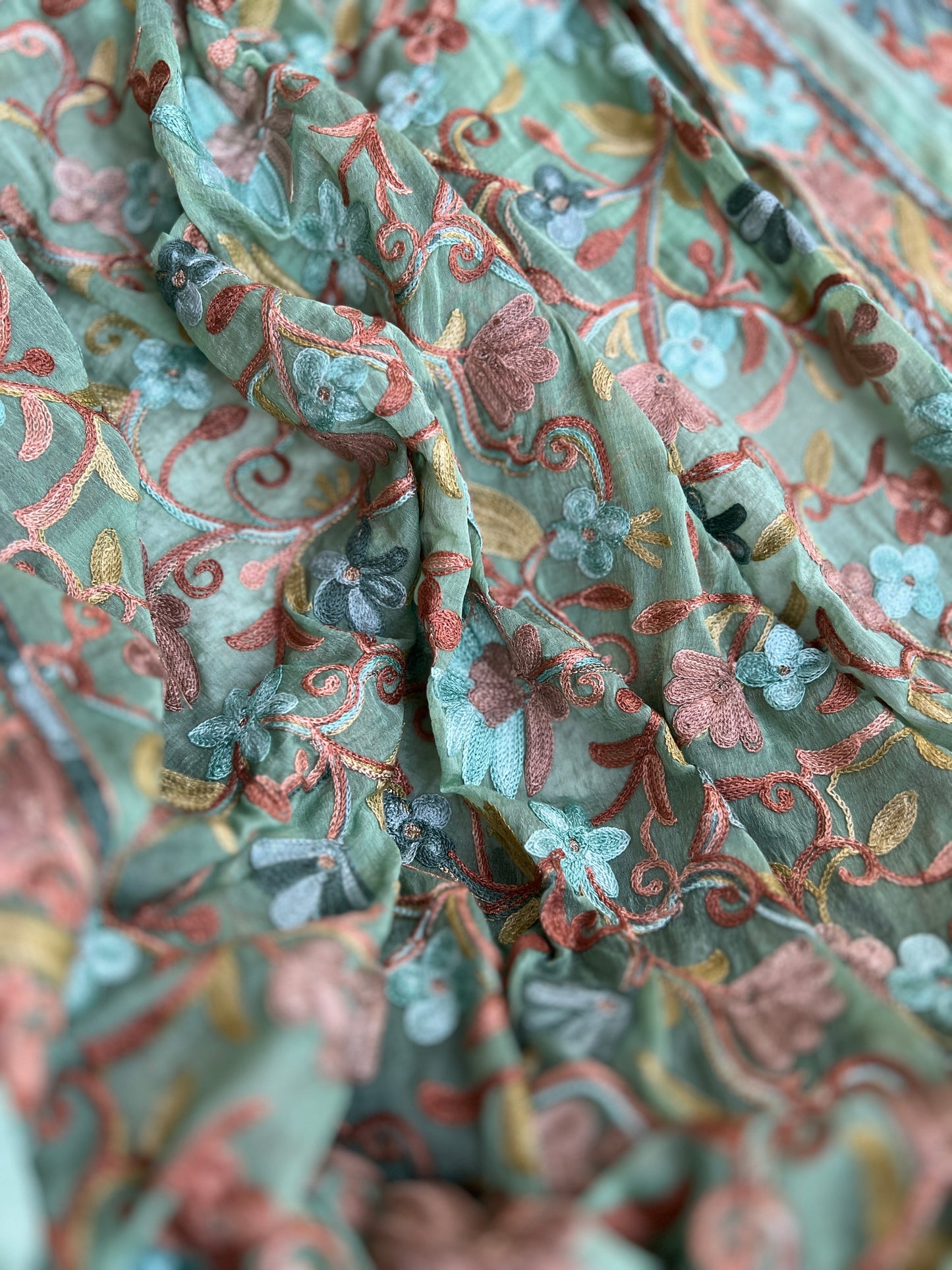 Light Green Kashmiri Aari Work