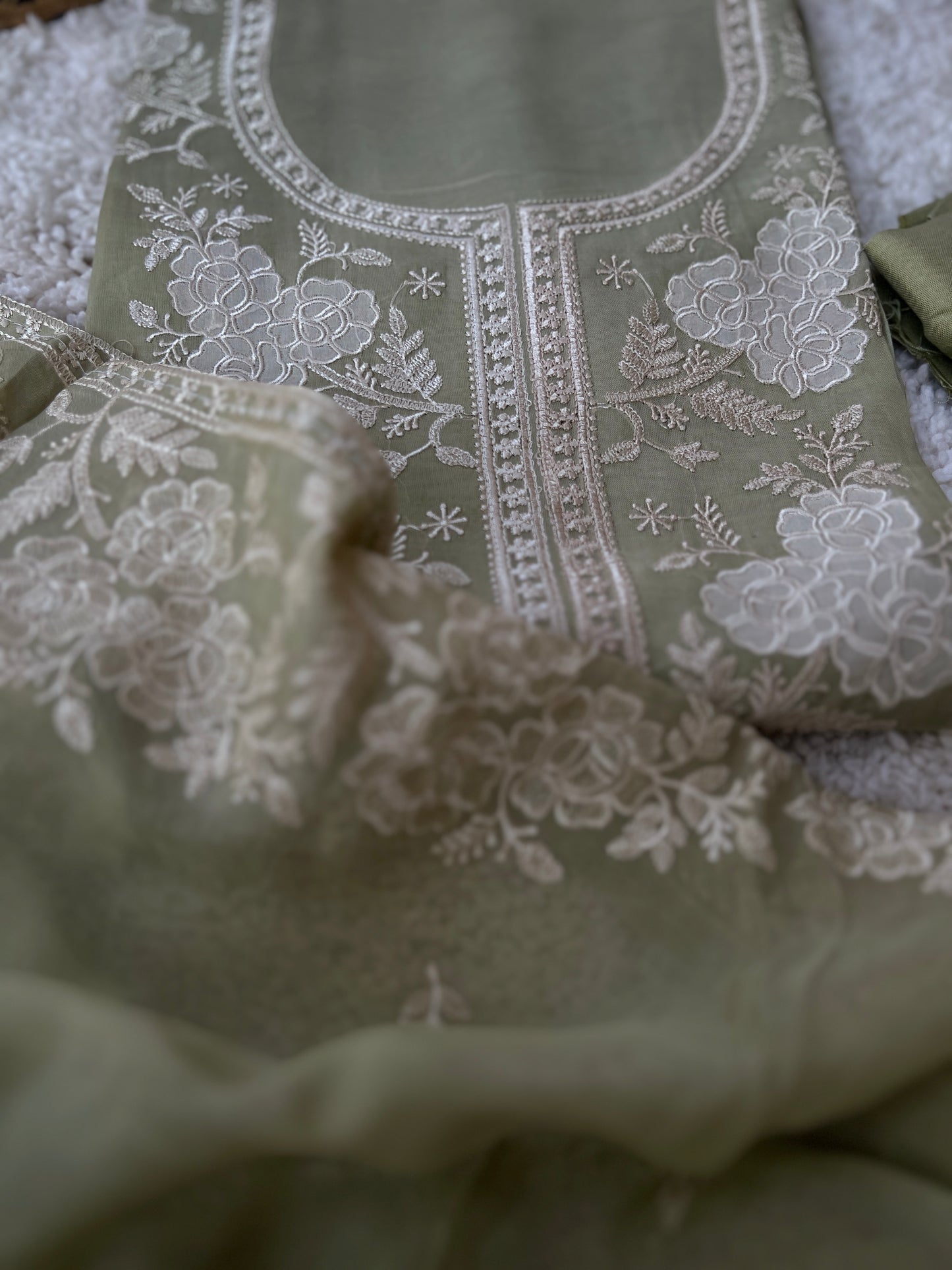 Stunning pastel shades Viscose Organza Salwar Suit