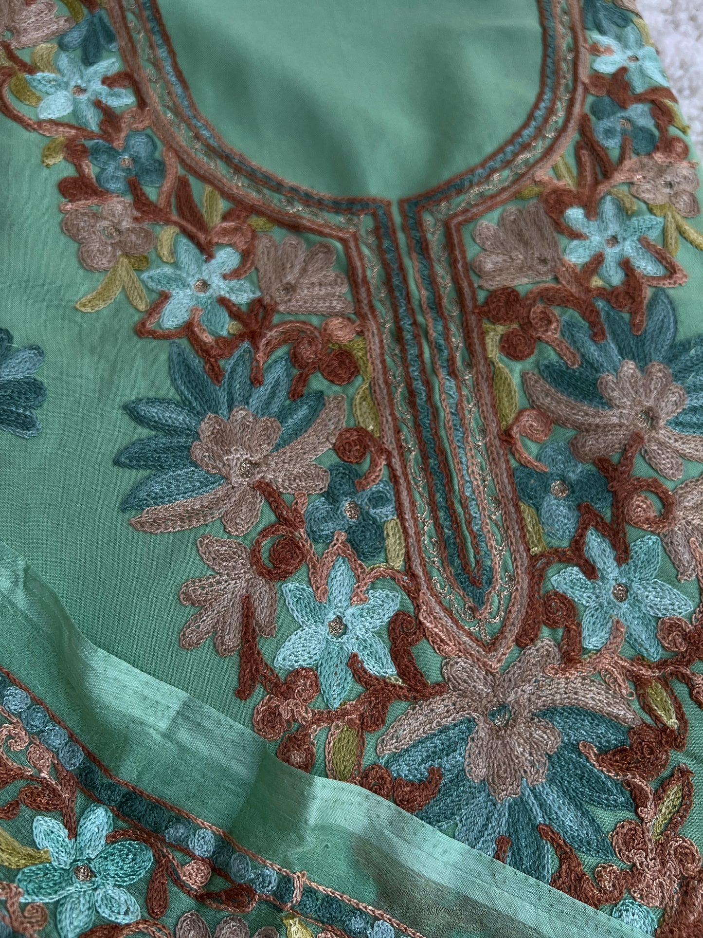 Light Green Kashmiri Aari Work