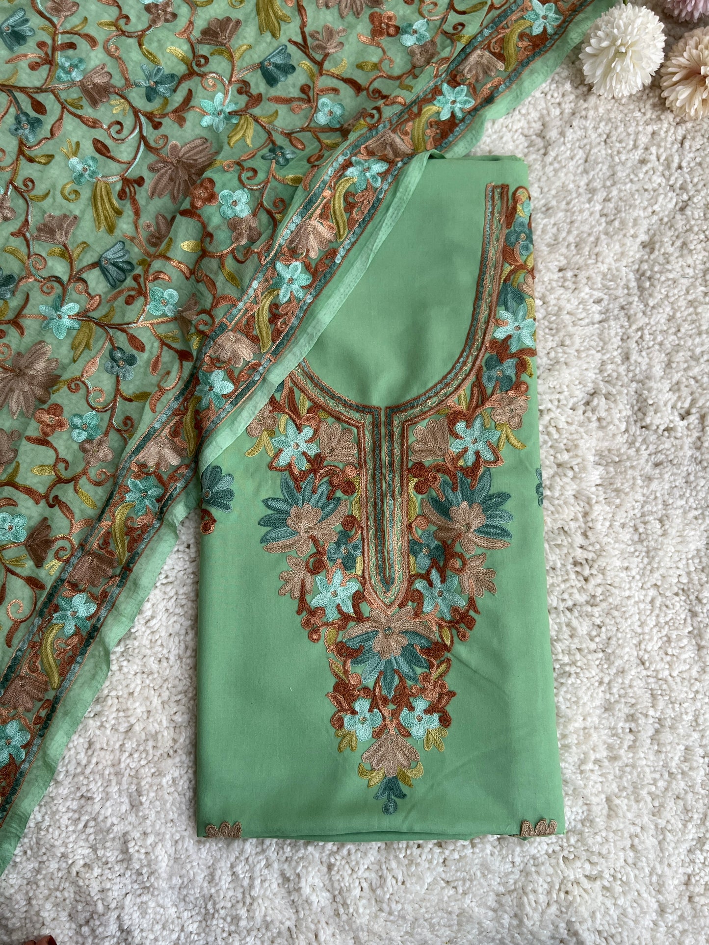 Light Green Kashmiri Aari Work