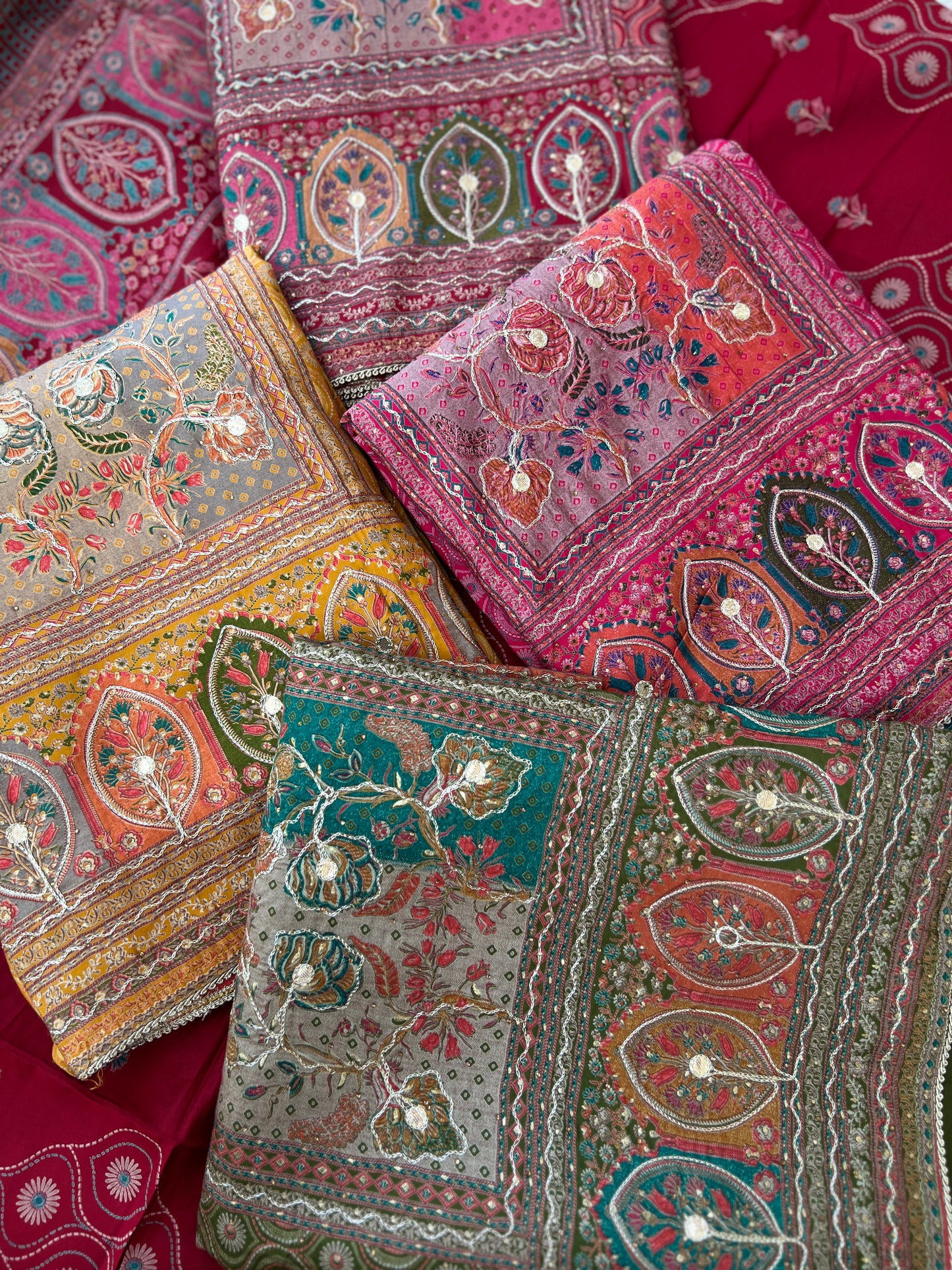 Regal Grace: Sabyasachi-Inspired Gota-Embellished Modal Maslin Suit Set