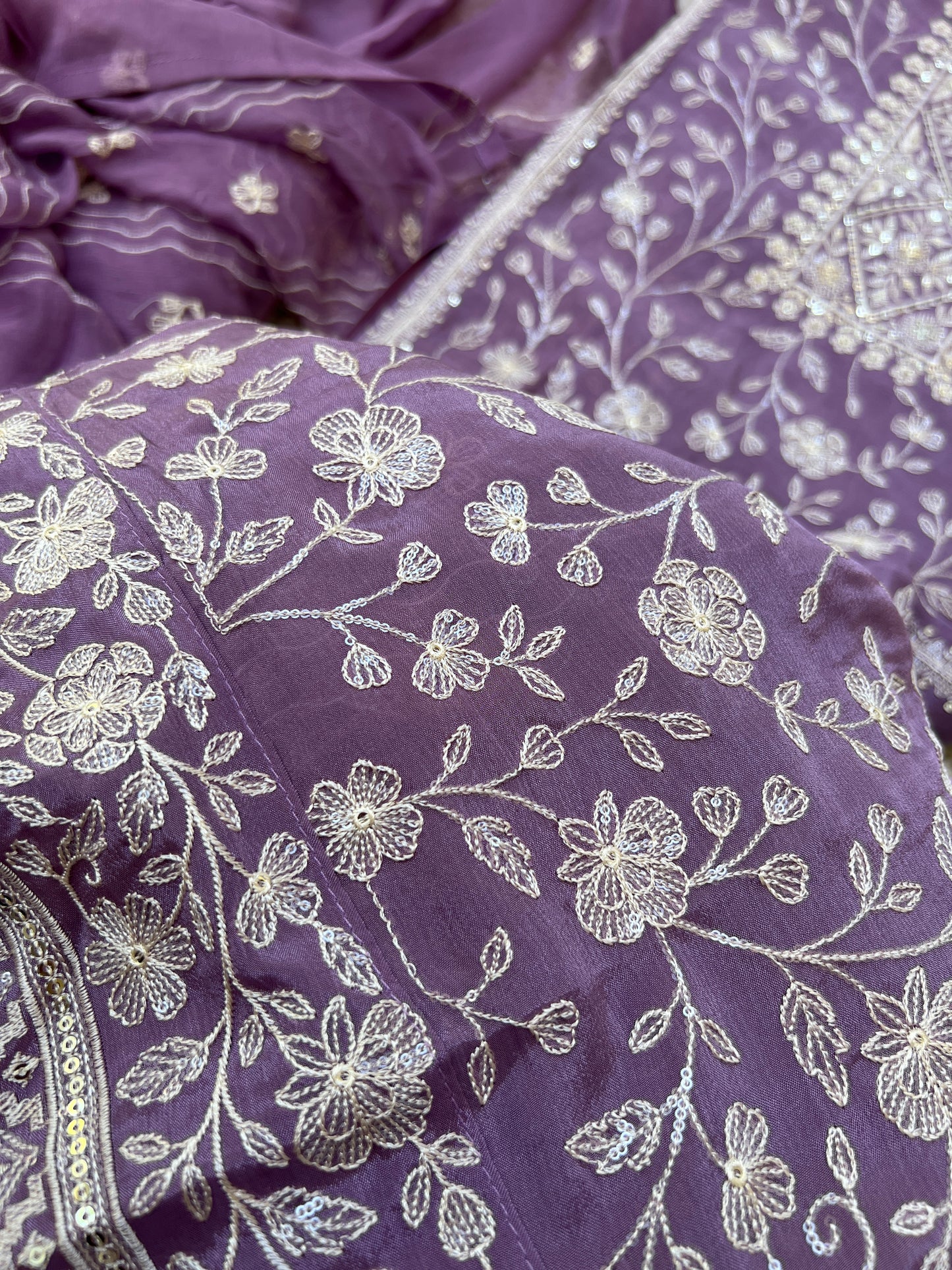 Exquisite Pure Chiffon Chikankari Work Salwar Suit