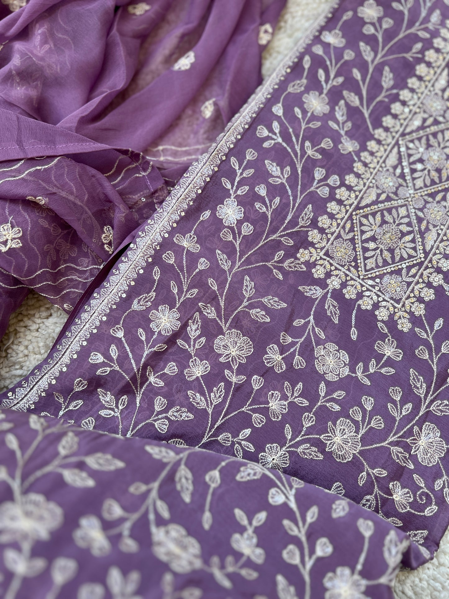 Exquisite Pure Chiffon Chikankari Work Salwar Suit