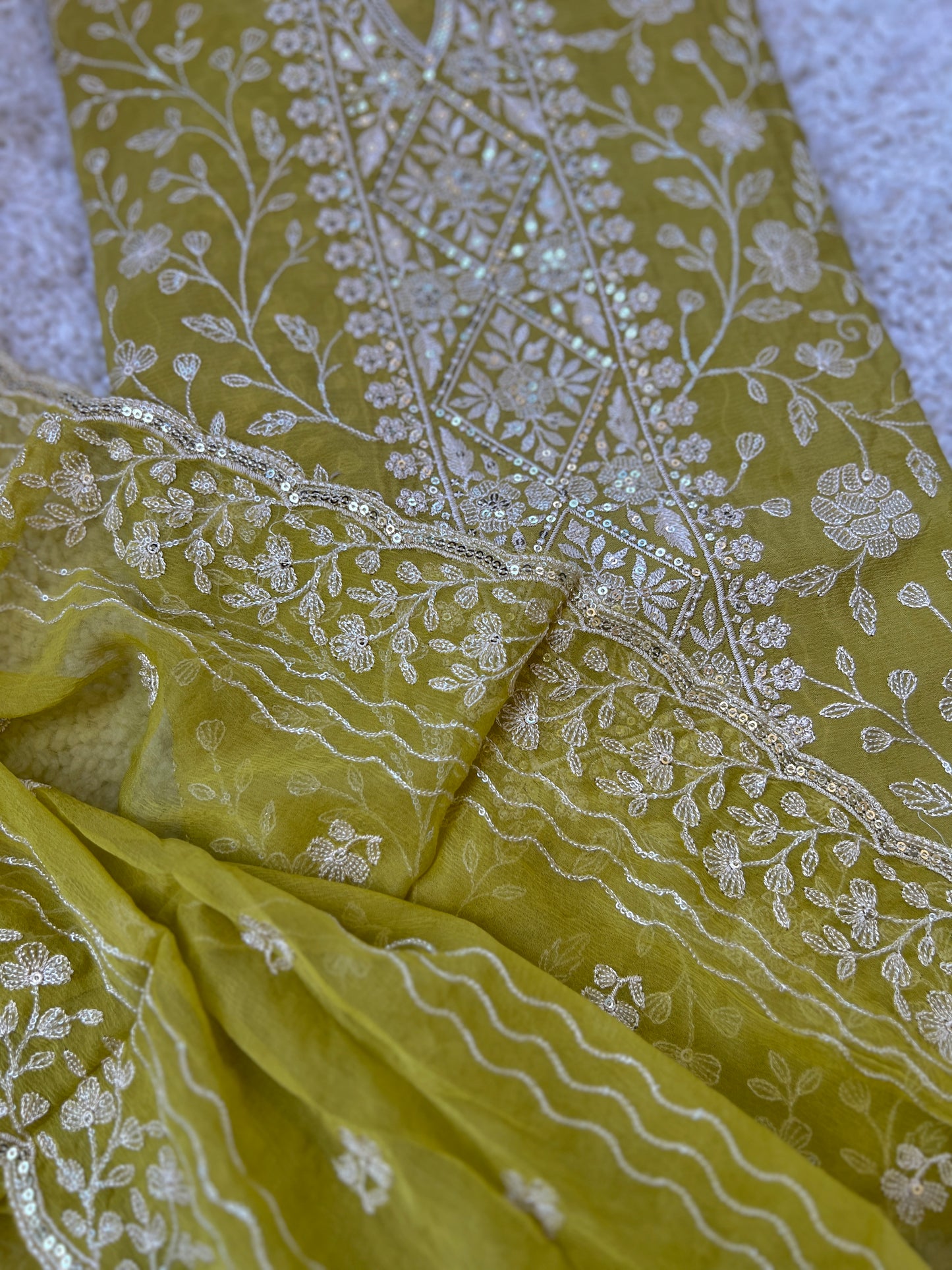 Exquisite Pure Chiffon Chikankari Work Salwar Suit