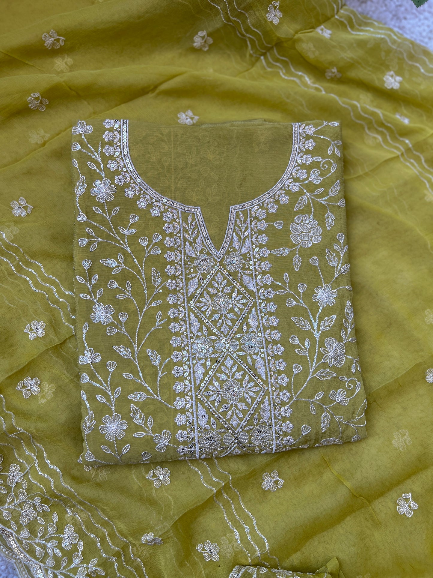 Exquisite Pure Chiffon Chikankari Work Salwar Suit