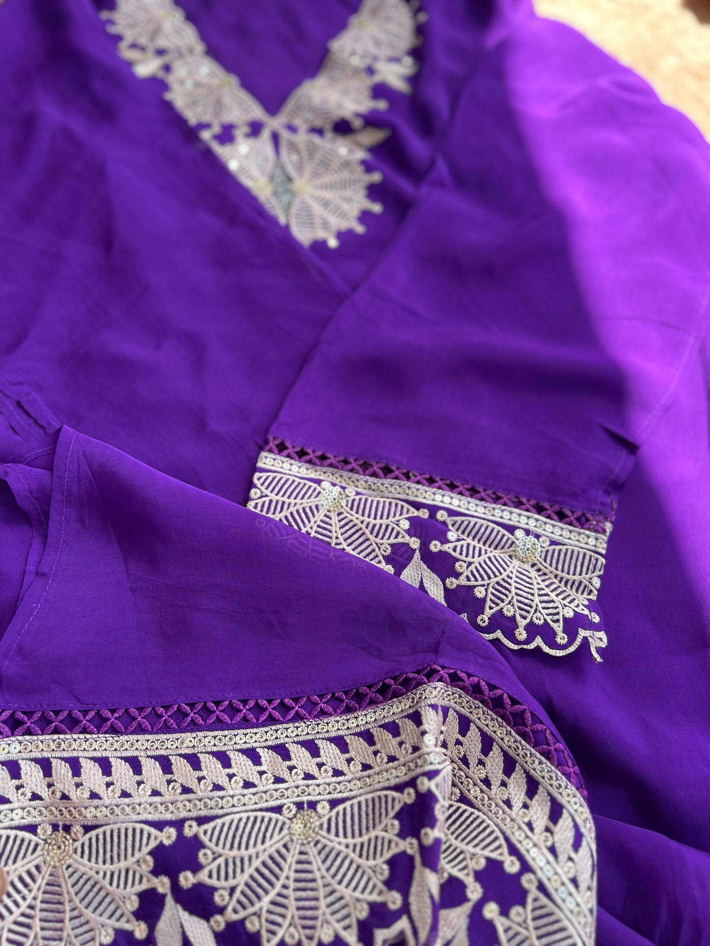 Stunning Embroidered Viscose Georgette Organza Salwar Suit