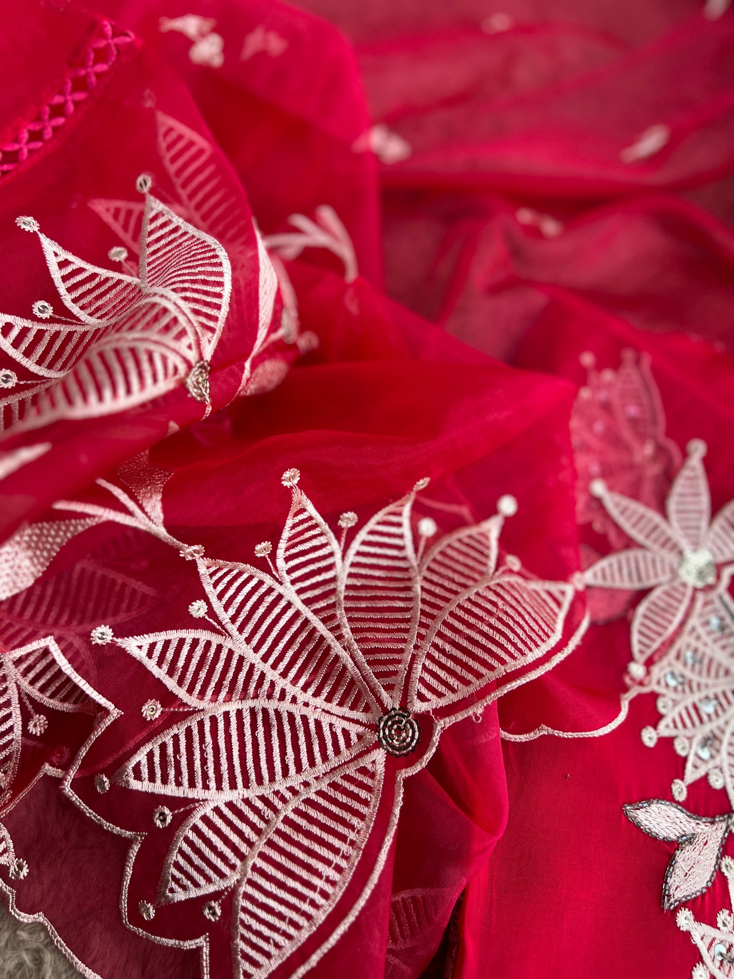 Stunning Embroidered Viscose Georgette Organza Salwar Suit