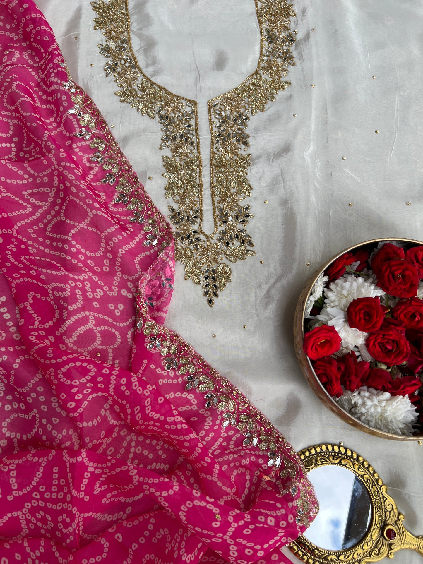 Elegance in Russian Silk with Handcrafted Detailing ✨