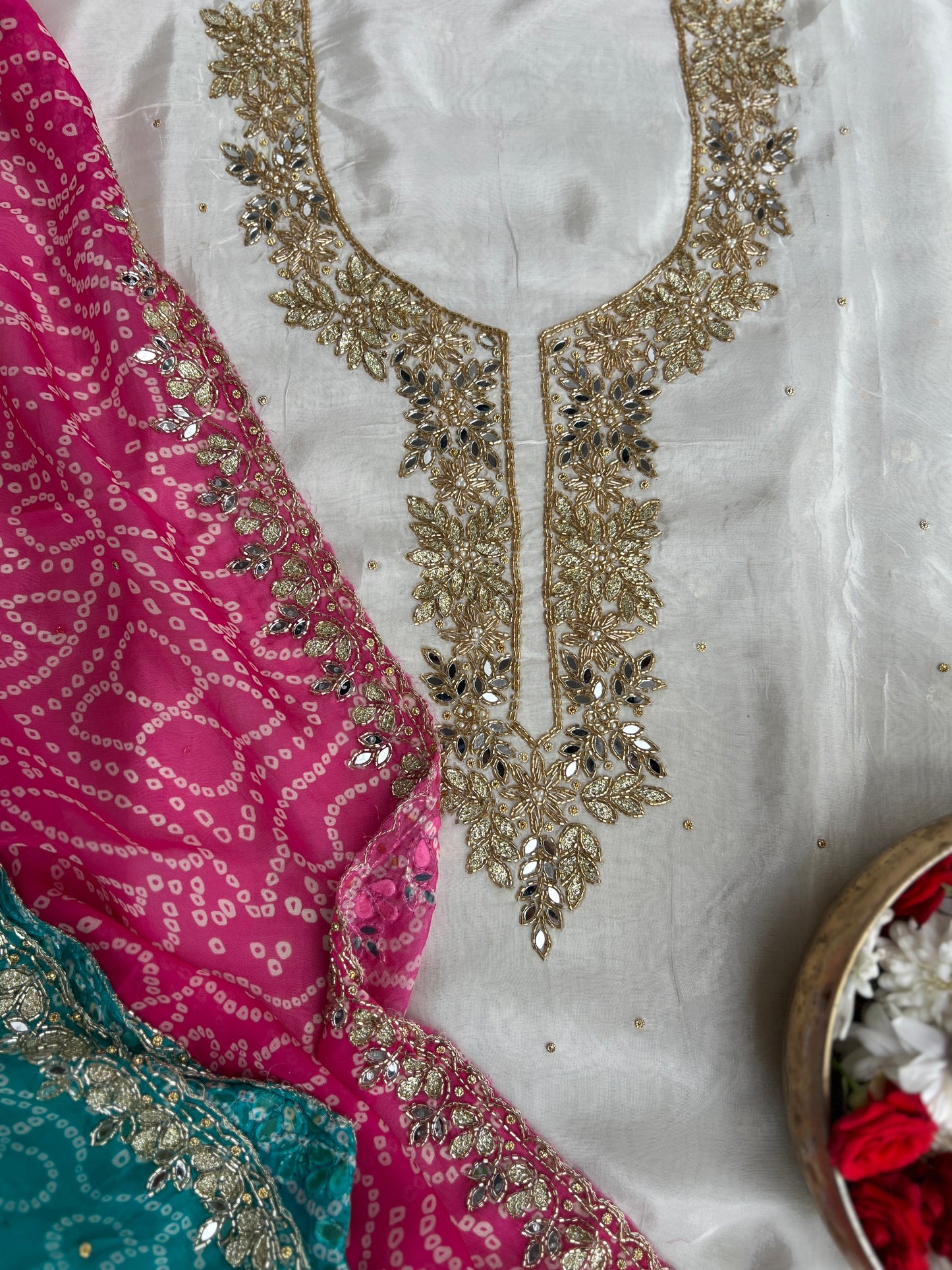 Elegance in Russian Silk with Handcrafted Detailing ✨
