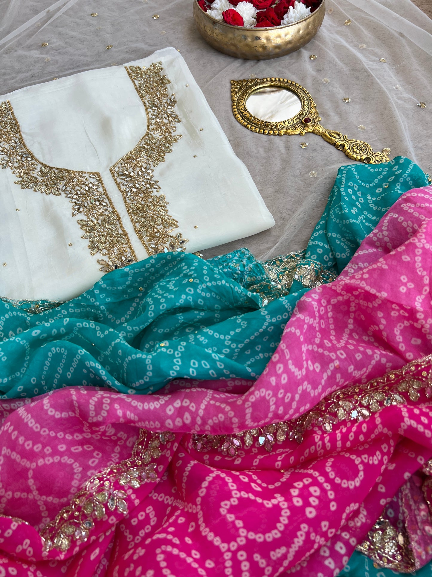Elegance in Russian Silk with Handcrafted Detailing ✨
