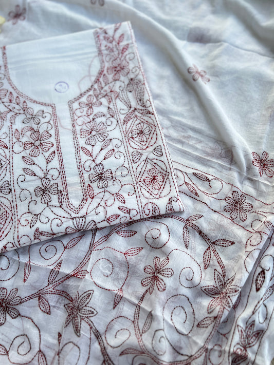 Pure Cotton Kathiyawadi Embroidered suit