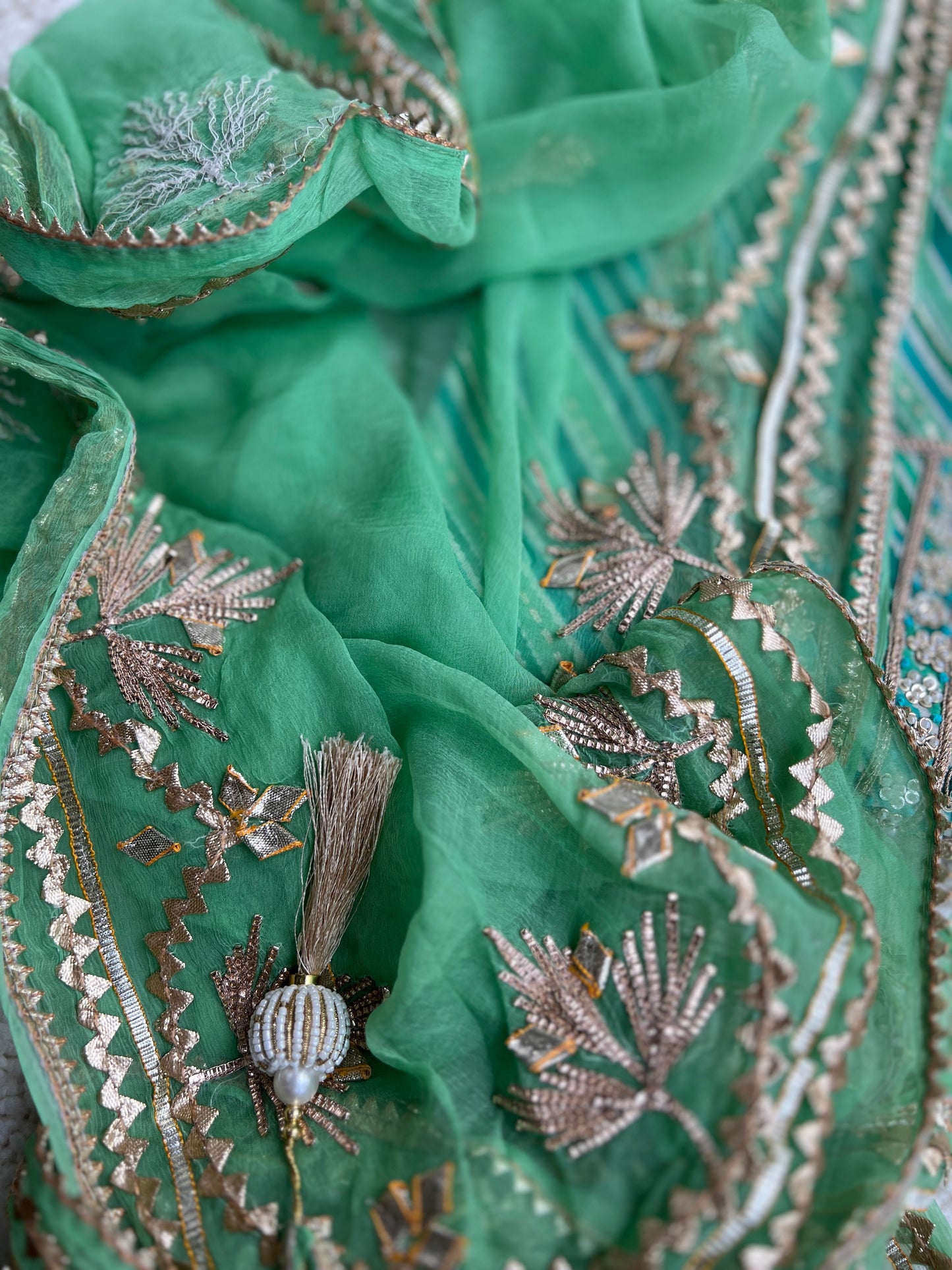 Mint mirage Handwork Laheriya