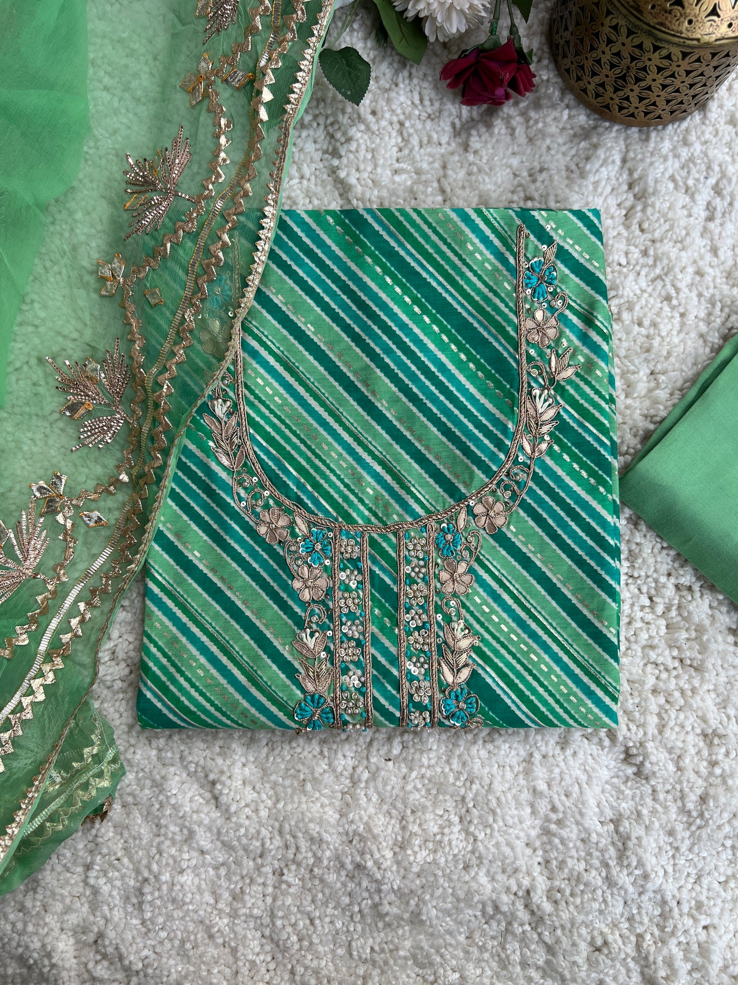 Mint mirage Handwork Laheriya