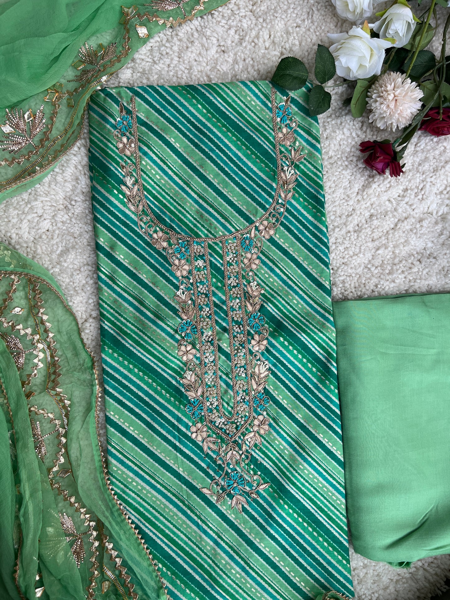 Mint mirage Handwork Laheriya