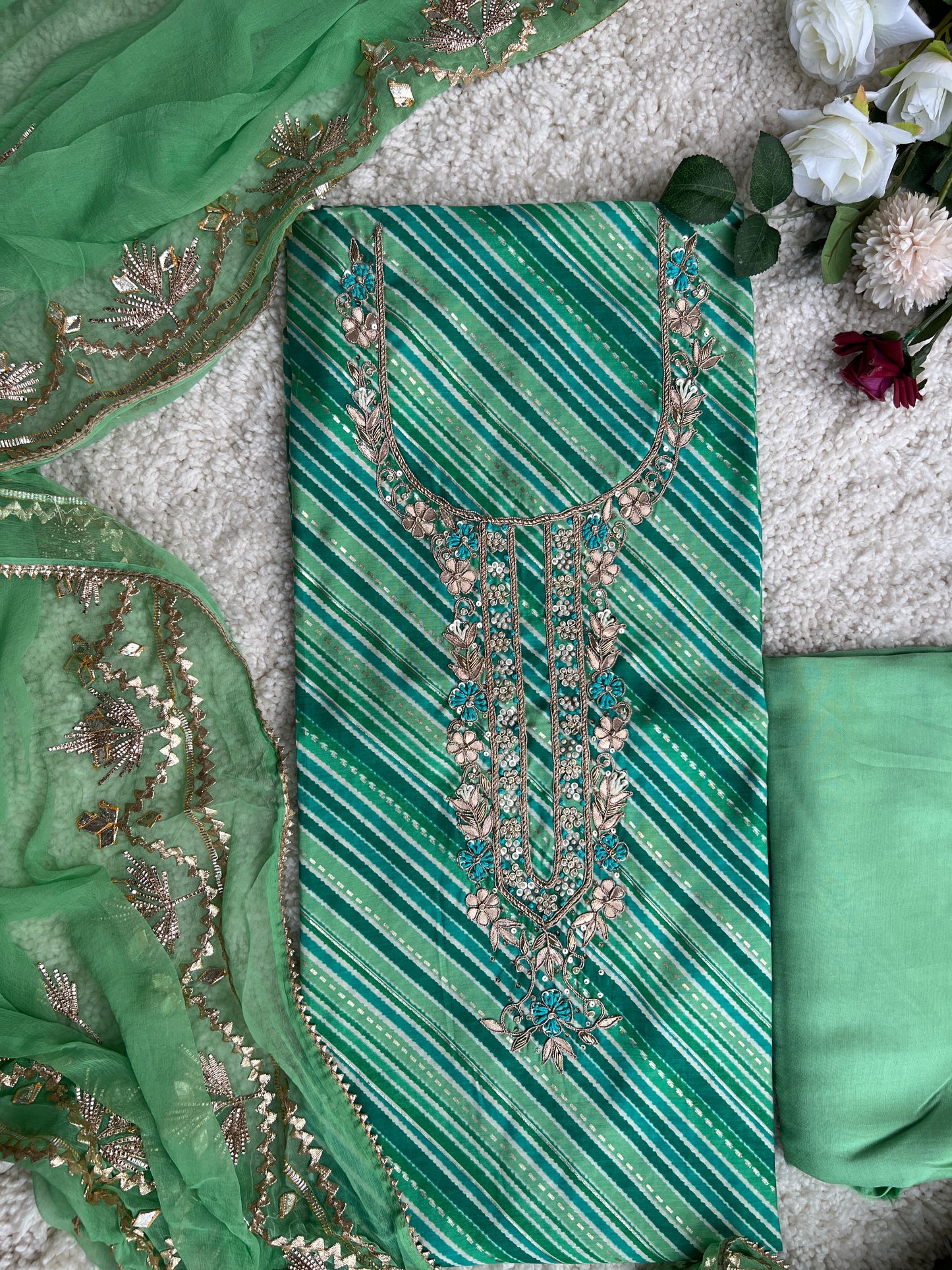 Mint mirage Handwork Laheriya