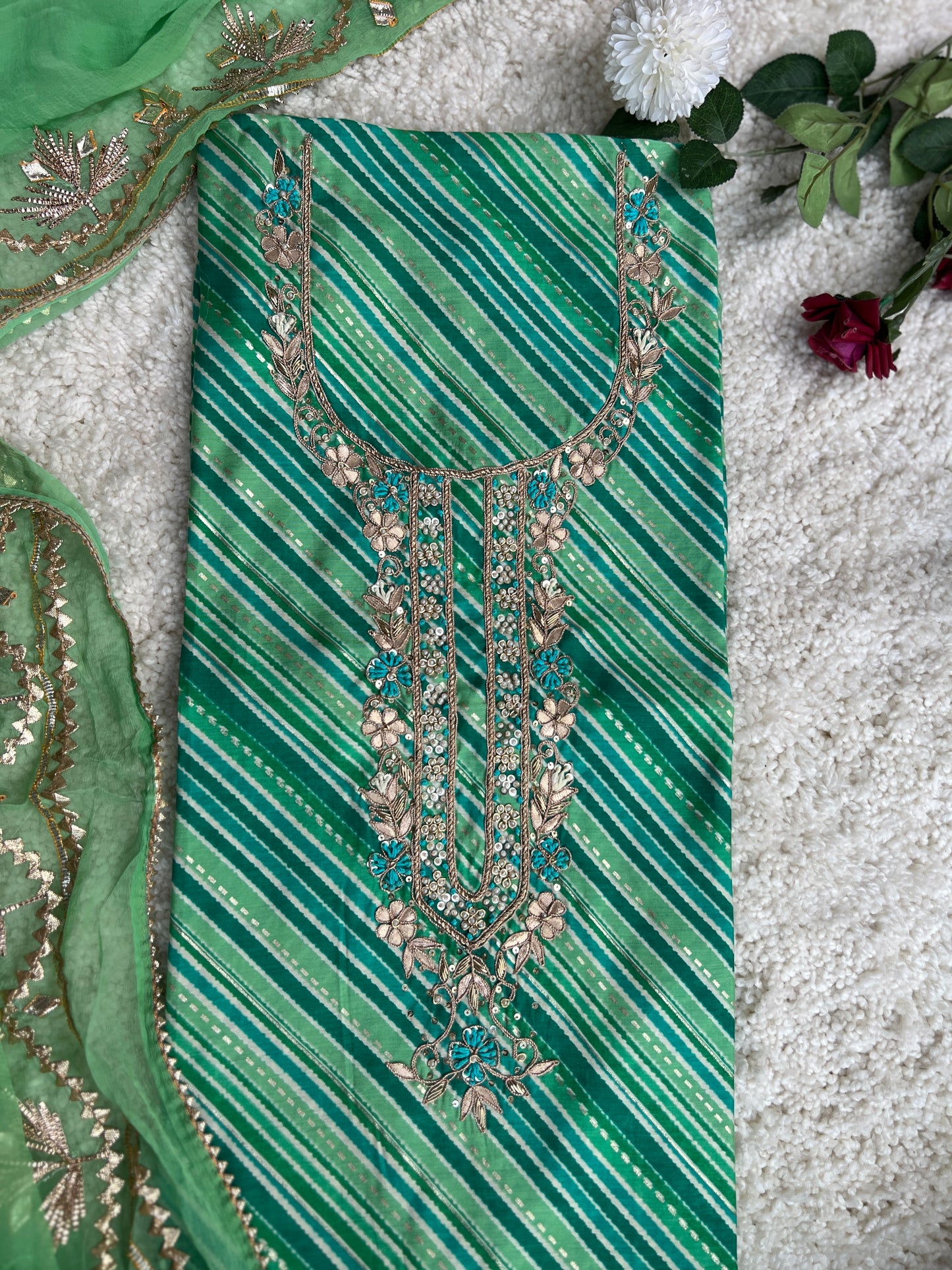 Mint mirage Handwork Laheriya