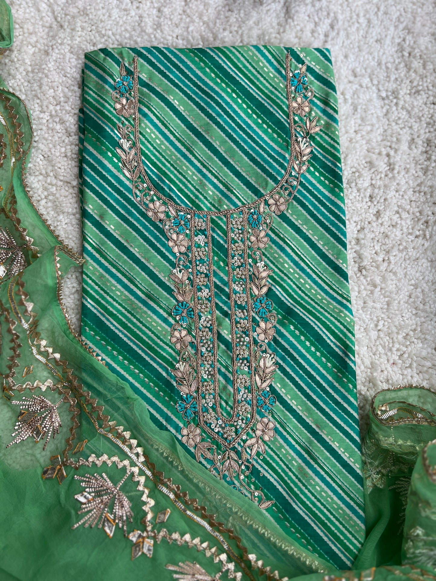 Mint mirage Handwork Laheriya