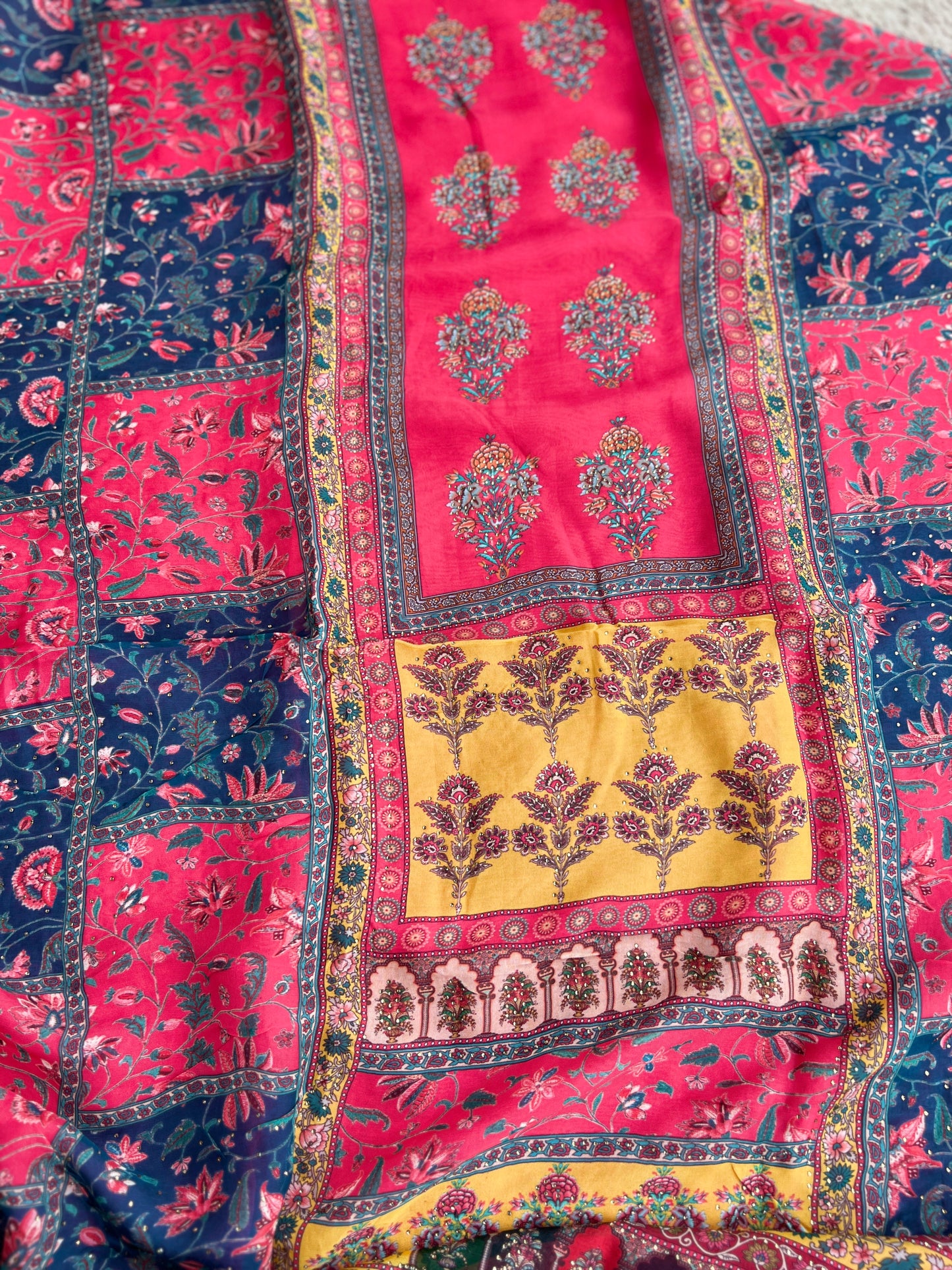 Graceful Organza Suit with Sarosiki Work & Karachi Print Salwar Suit