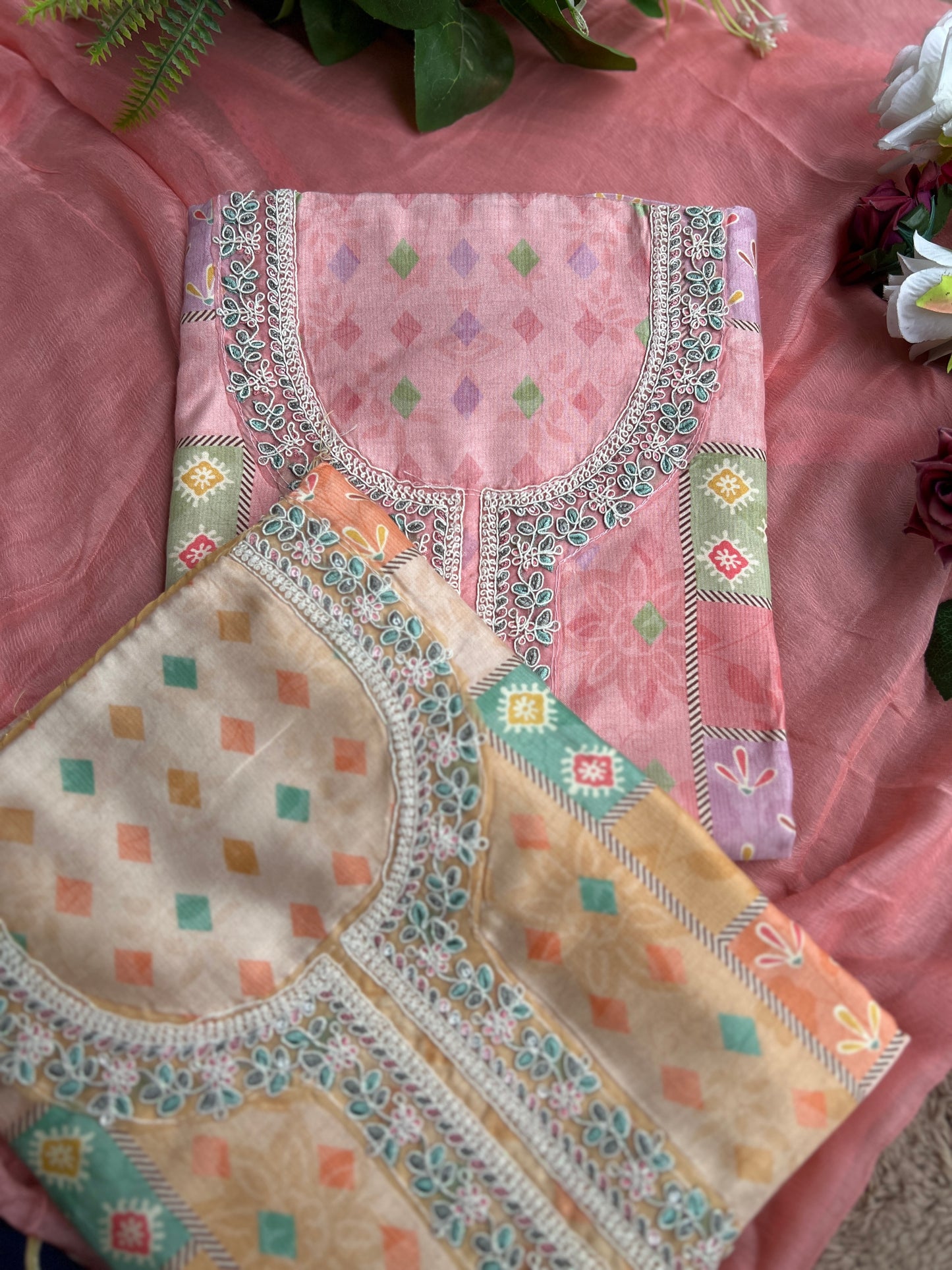 Timeless pakistani Printed Maslin Salwar Suit
