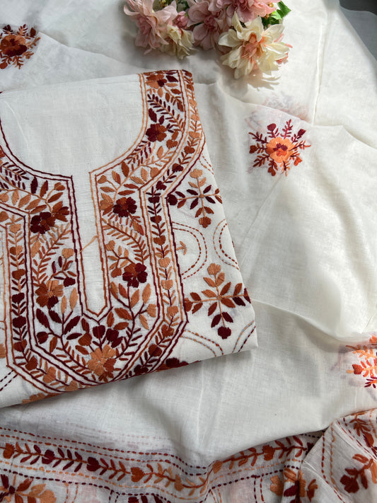 Heritage Rust Embroidered Cotton Suit