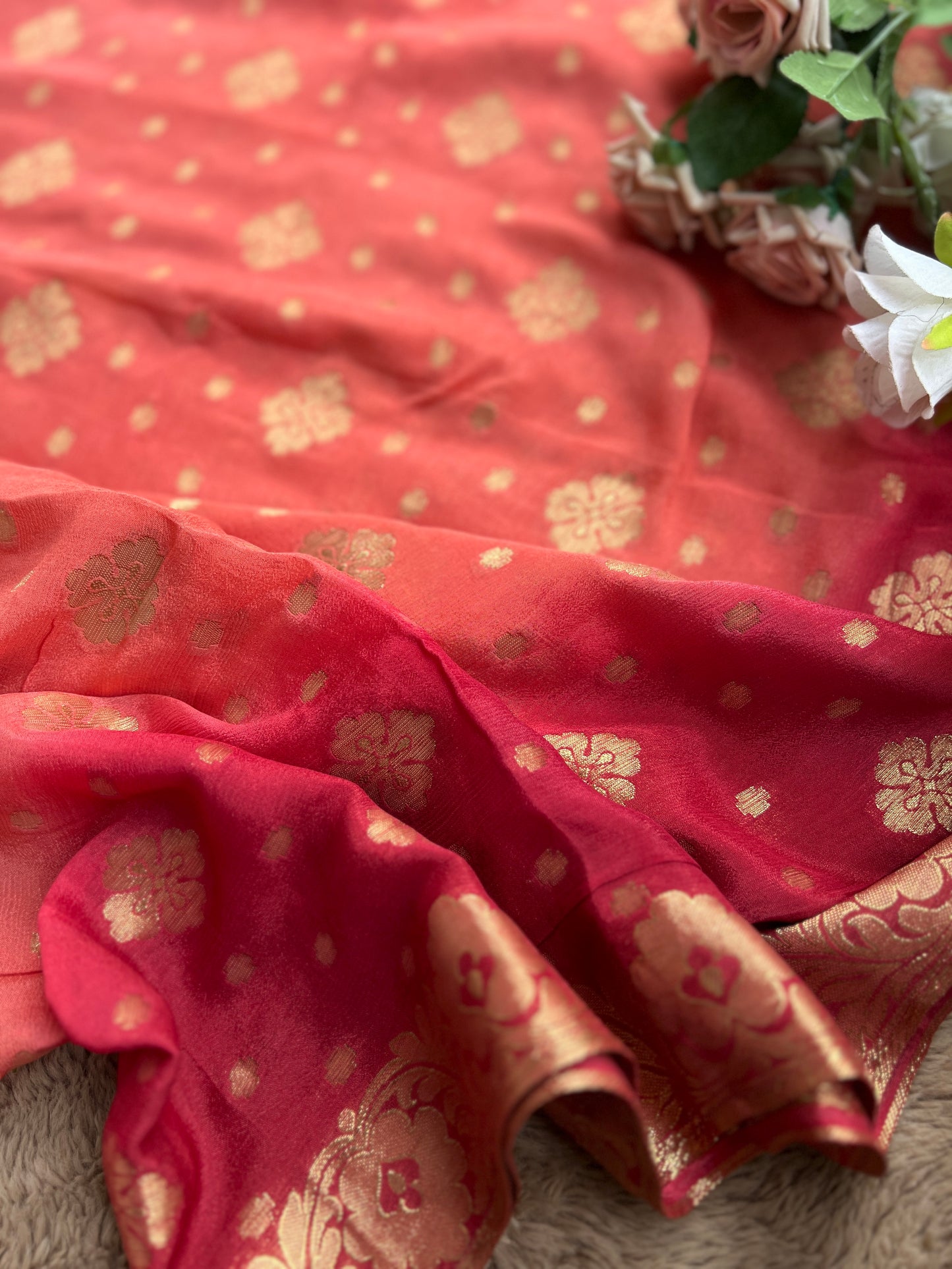 Green and Maroon Salwar Suit with Georgette Banarasi Dupatta